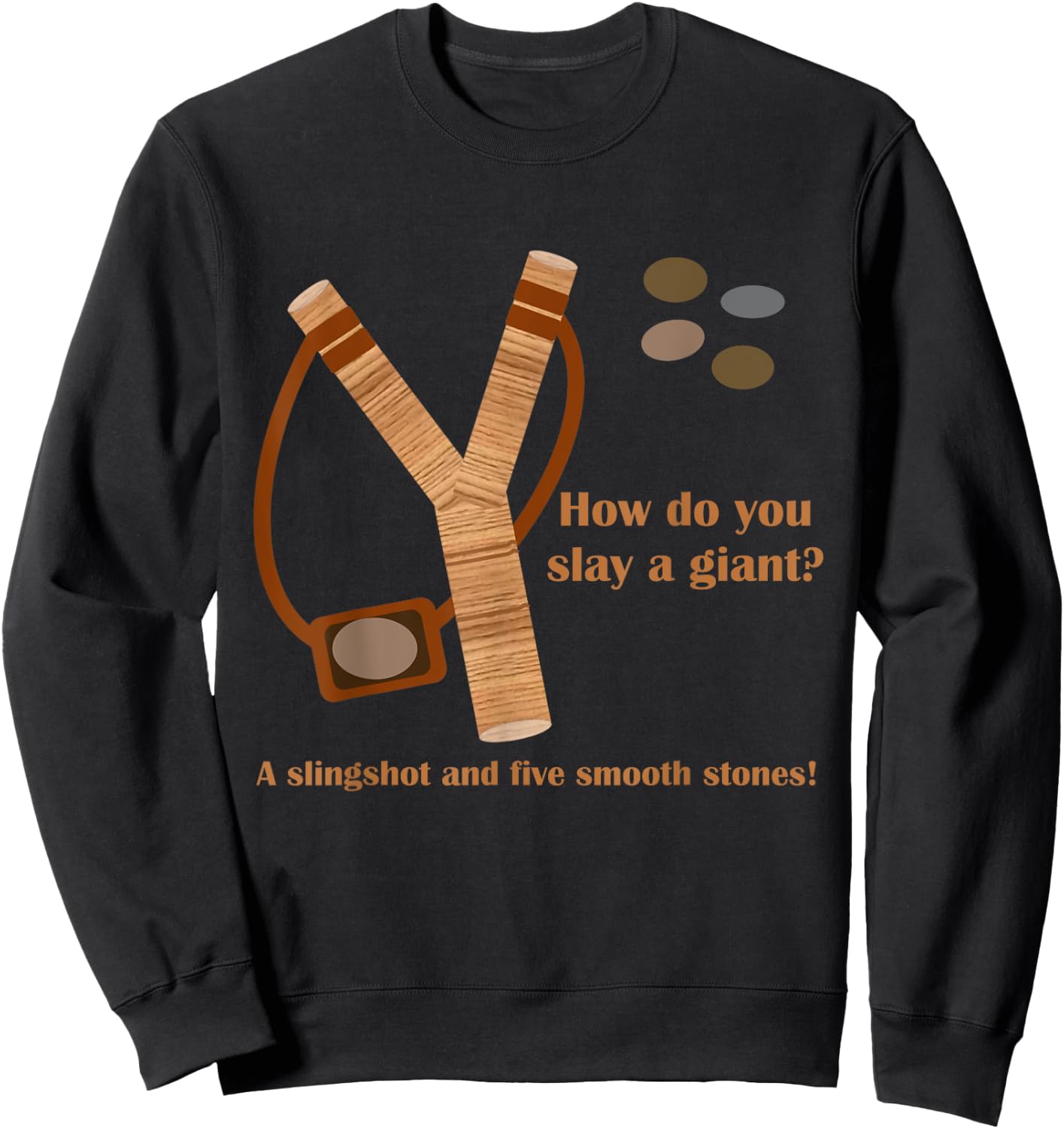 Slingshot Five Stones David Goliath Ukraine Russia War Army Sweatshirt - Sweatshirt | Black