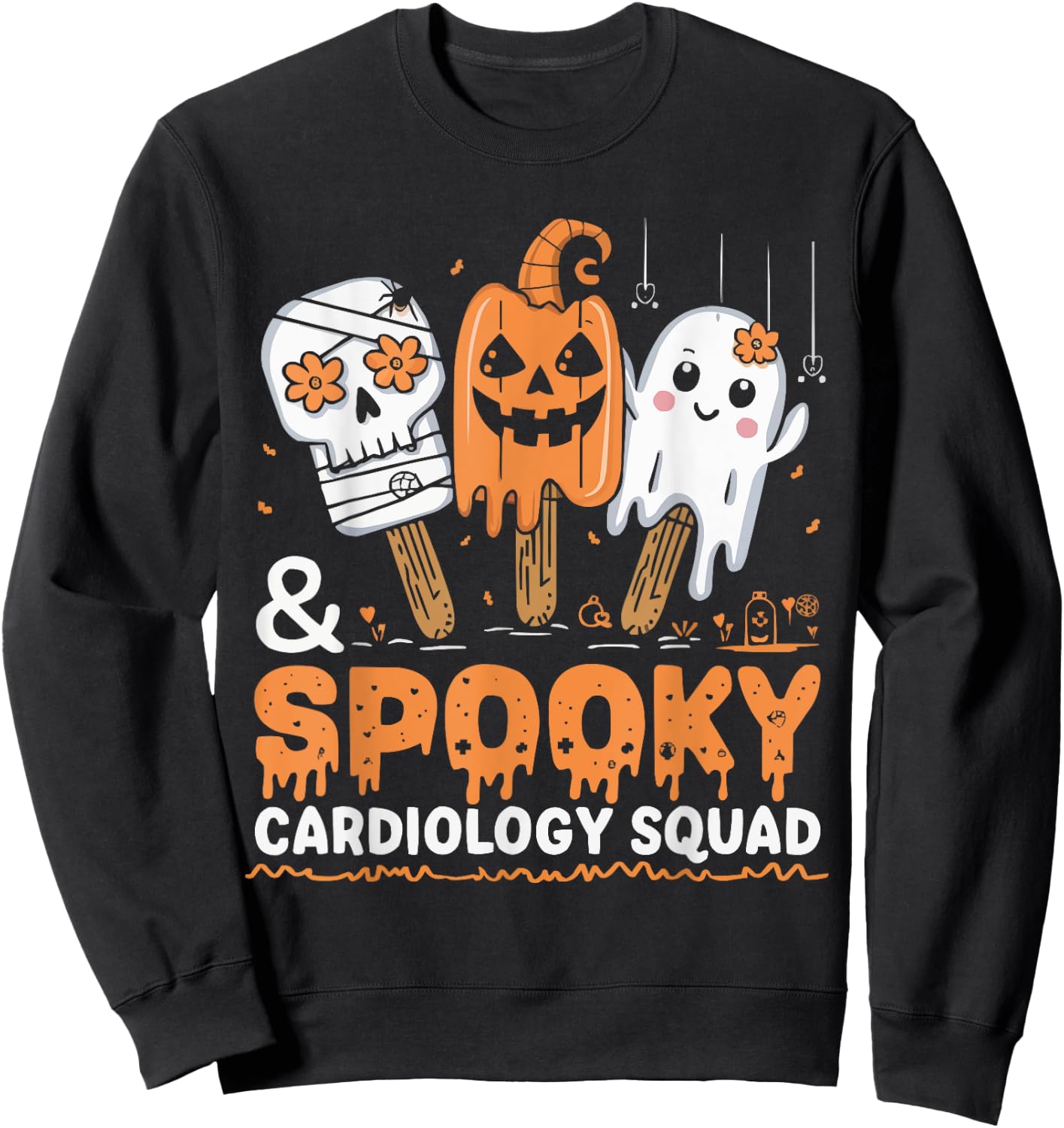 Cardiology Nurse Halloween Spooky Nursing Trick Or Treat Sweatshirt - Sweatshirt | Black