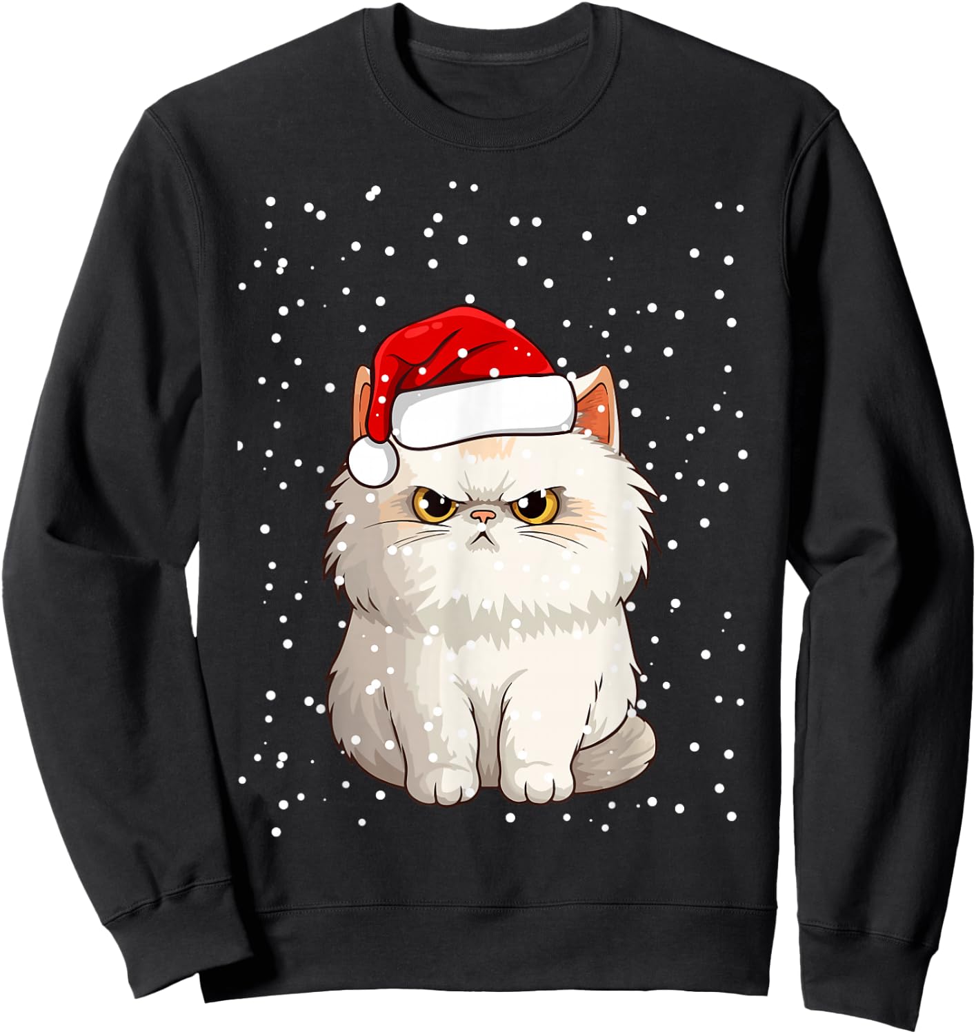 Funny Christmas Cat for Grumpy Teen, Girl, Boy, Mom or Dad! Sweatshirt - Sweatshirt | Black