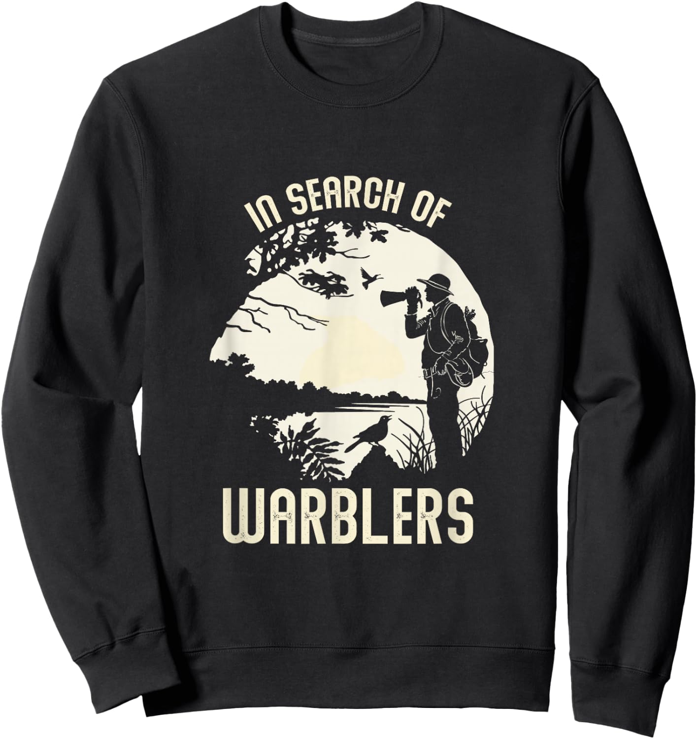 In Search of Warblers Bird Watcher Sweatshirt - Sweatshirt | Black