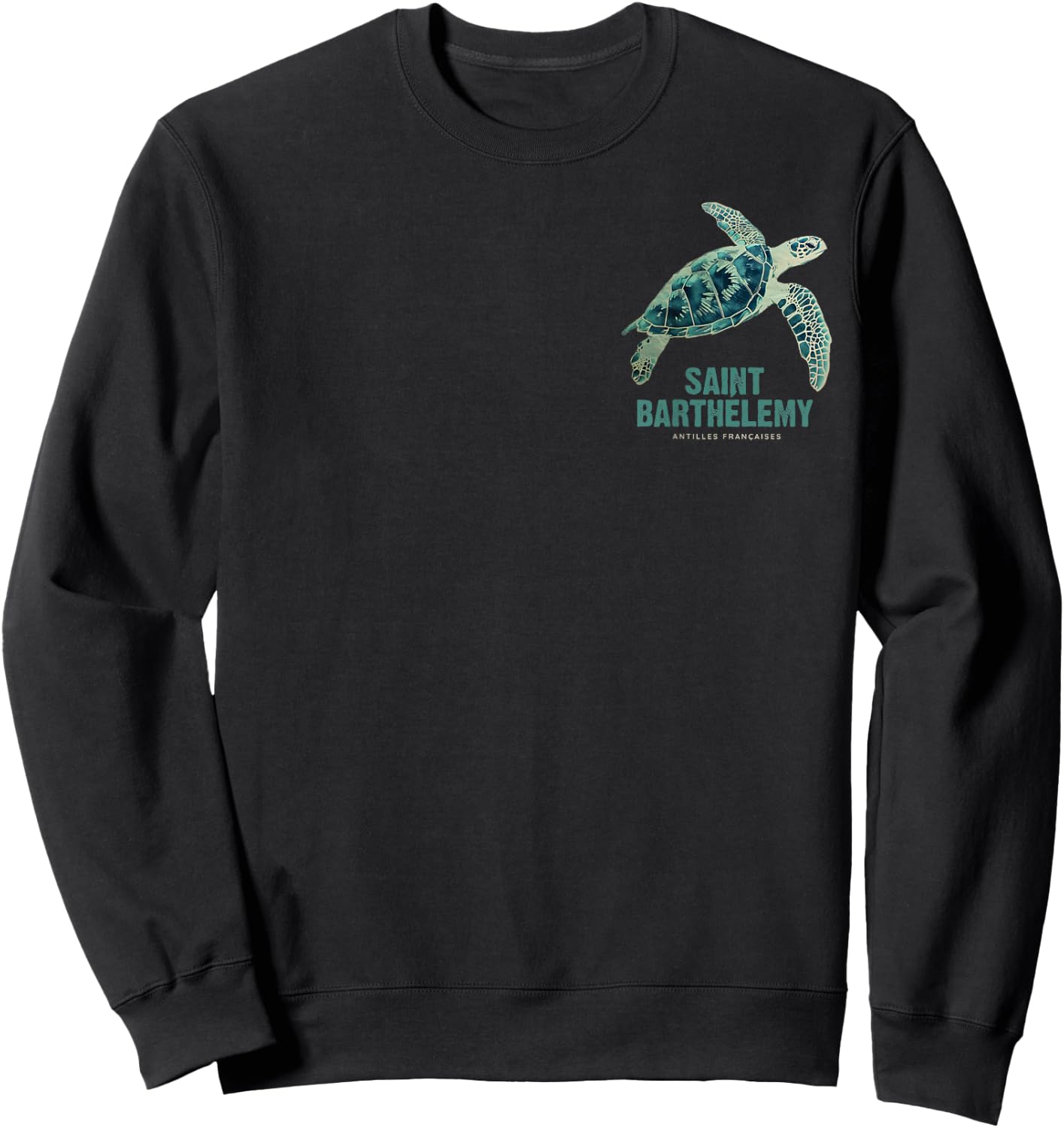 St Barts Caribbean Vintage St. Barths Ocean Sea Turtle Sweatshirt - Sweatshirt | Black