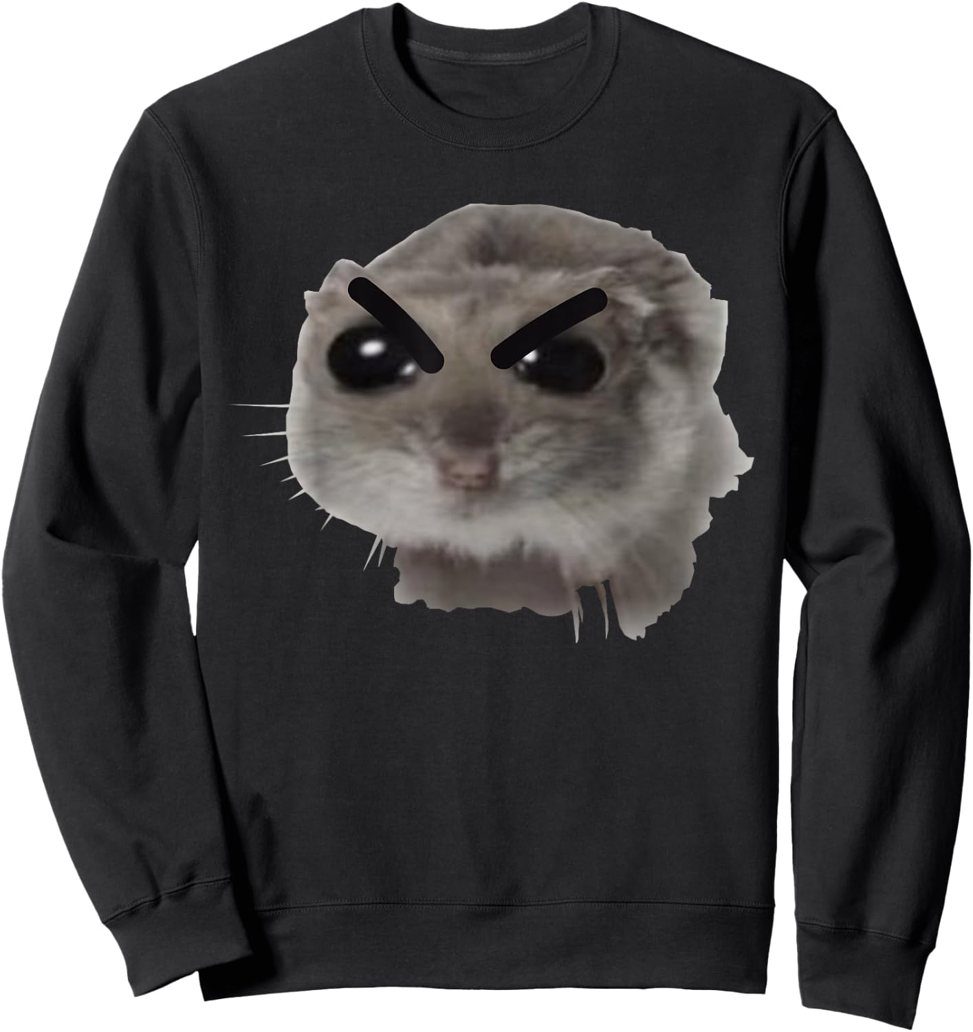 Angry Coquette Hamster Funny Meme / Big Eye Eyes Eyed Mouse Sweatshirt - Sweatshirt | Black