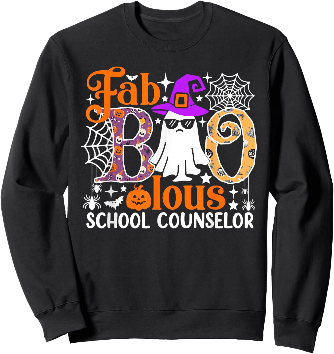 Fab Boo Lous School Counselor Funny Halloween Costume Sweatshirt - Sweatshirt | Black