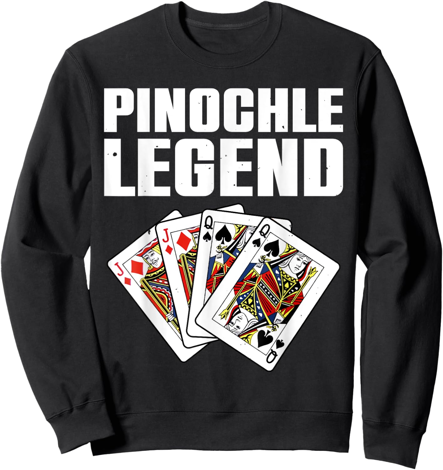 Funny Pinochle Art Women Card Game Pinochle Players Sweatshirt - Sweatshirt | Black