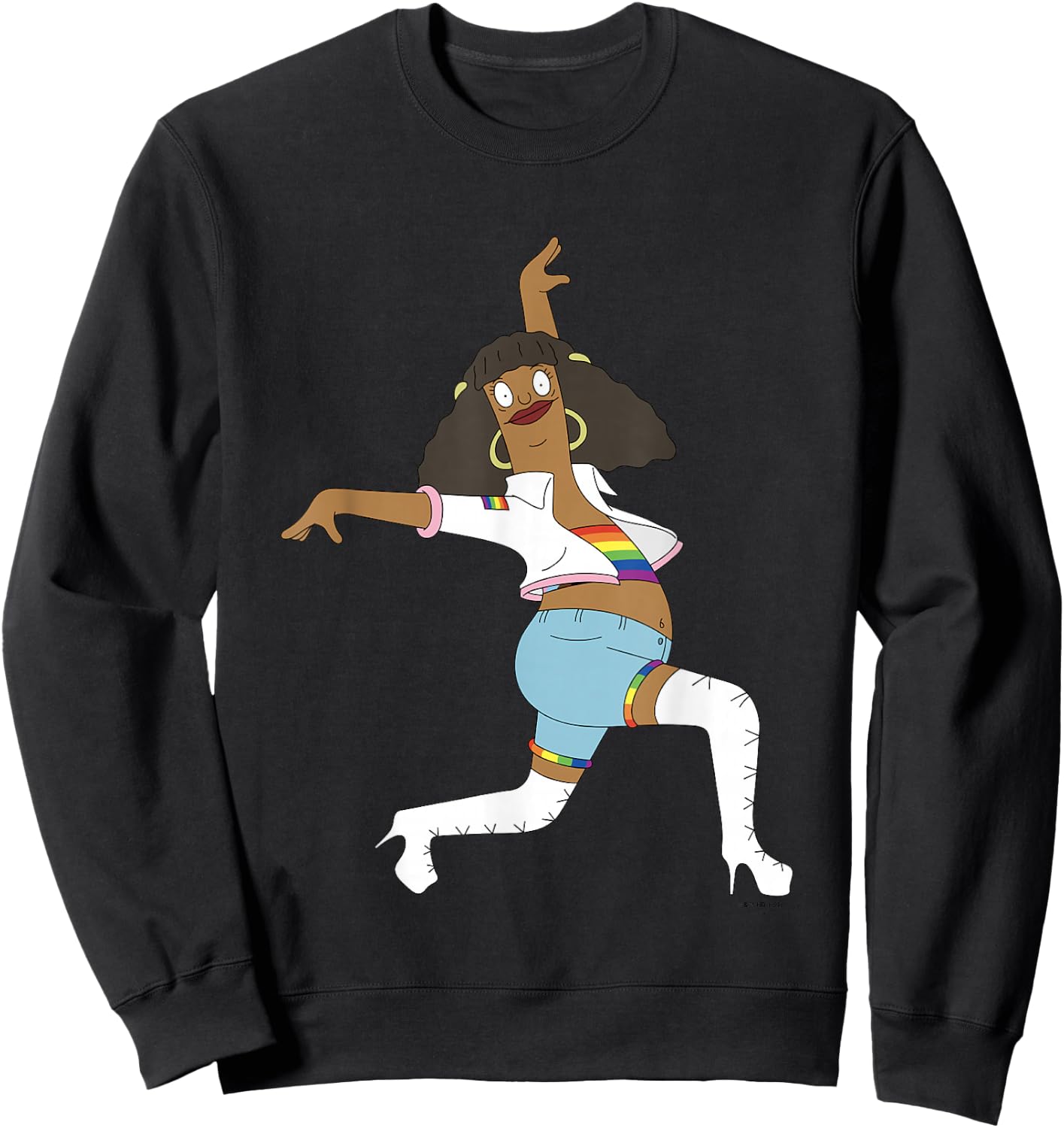 Bob's Burgers Iconic Marshmallow Dancing Chest Poster Sweatshirt - Sweatshirt | Black