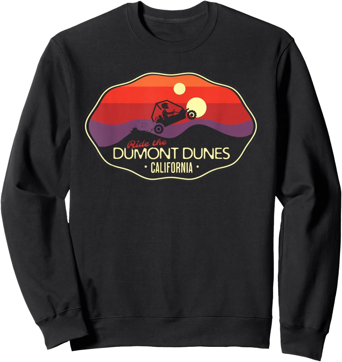 Ride the Dumont Sand Dunes California Retro Vintage Sweatshirt - Sweatshirt | Black