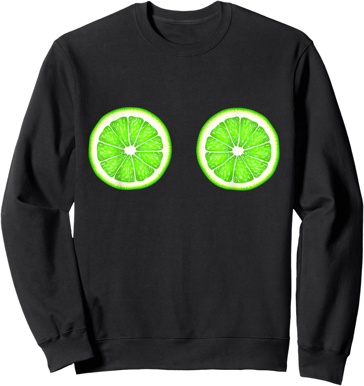 Funny Lime Boobs Titties Breast Tits Boobies Bra Sweatshirt - Sweatshirt | Black