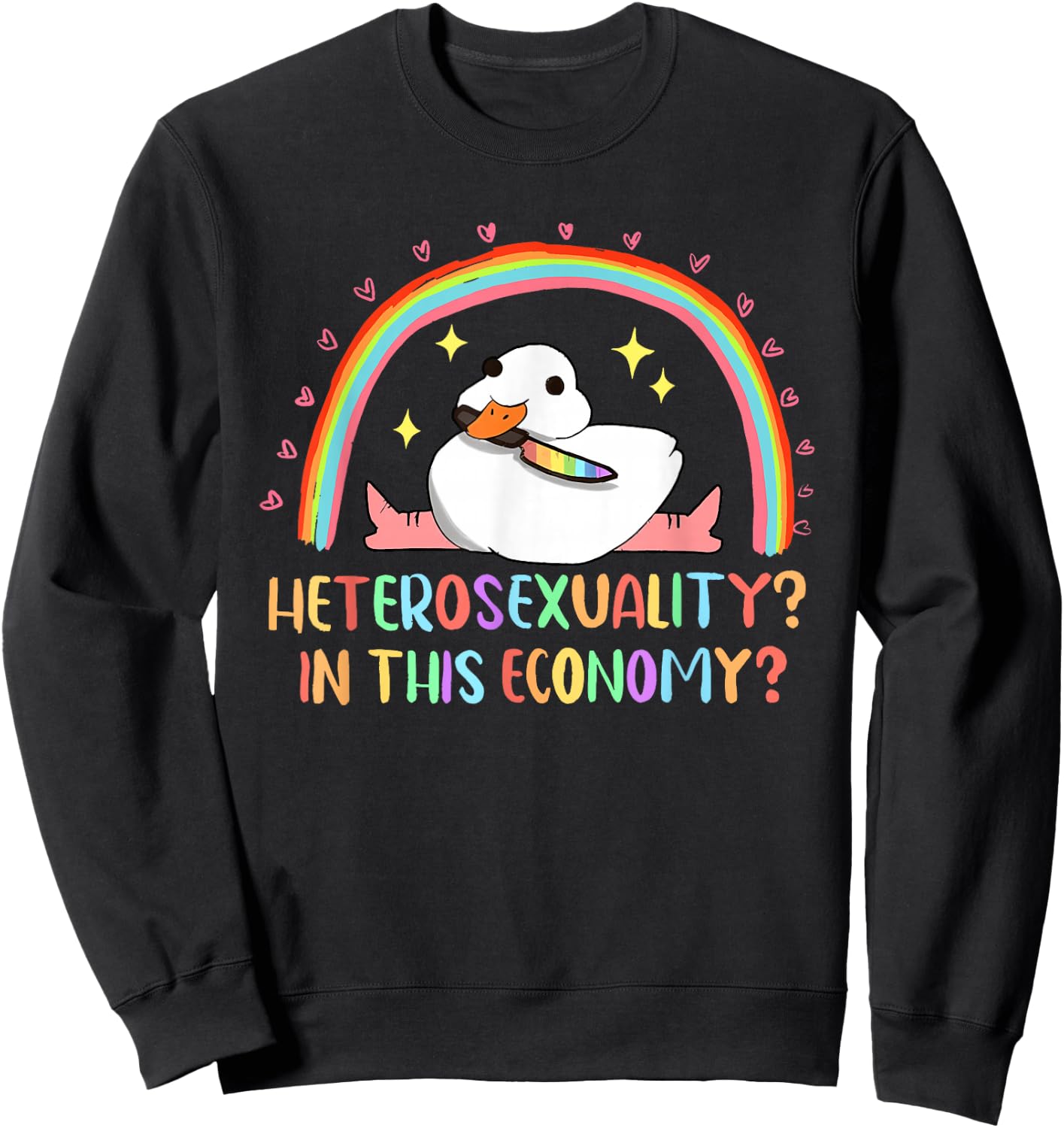 Heterosexuality in This Economy Sarcastic Heterosexual LGBTQ Sweatshirt - Sweatshirt | Black