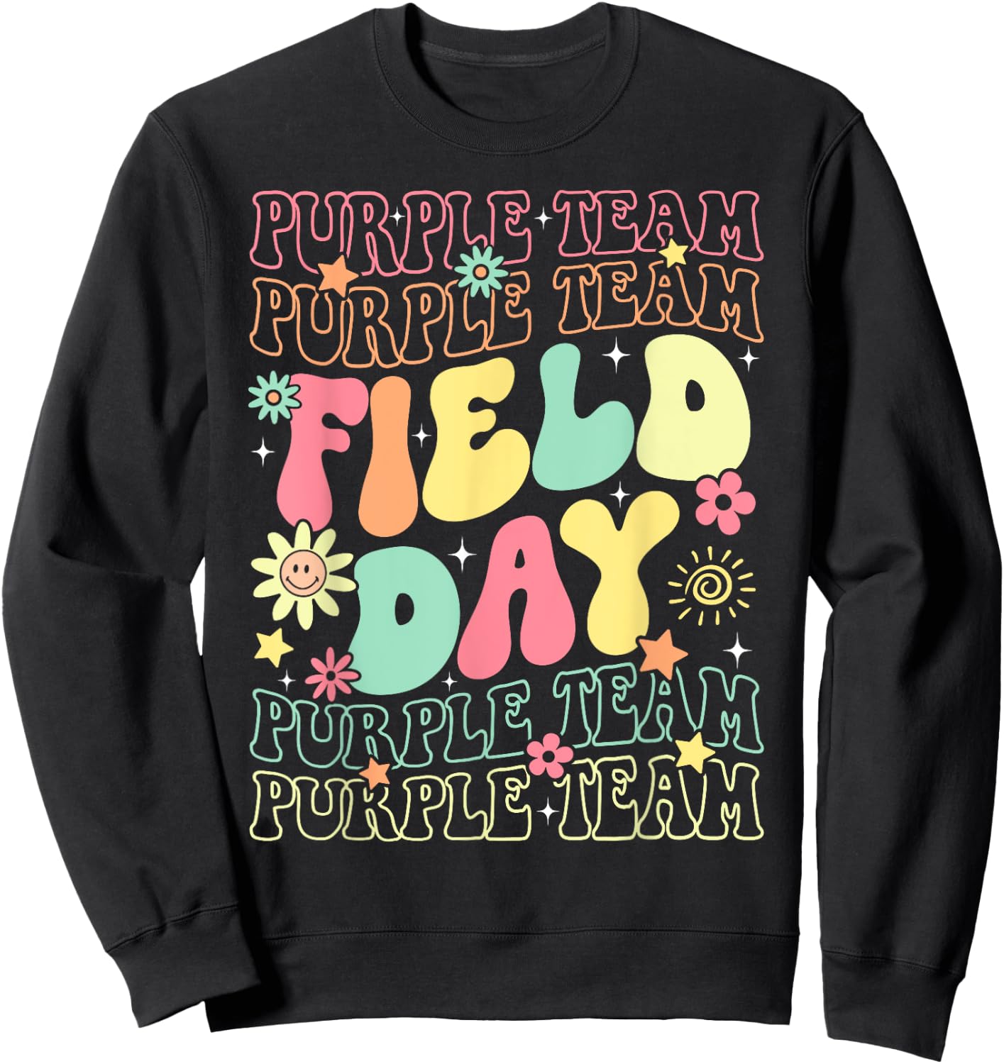Field Day Purple Team Color War Camp Team Game Competition Sweatshirt - Sweatshirt | Black