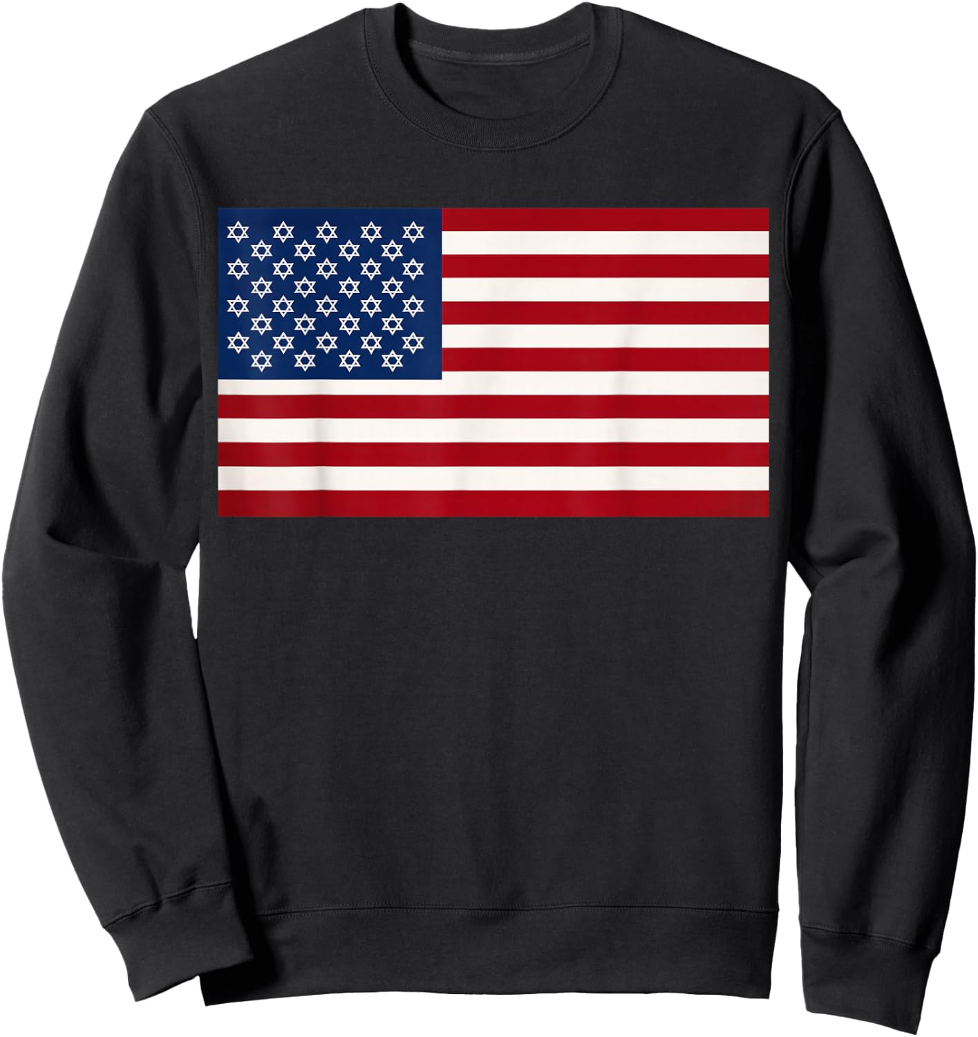 United States of Isreal - Star of David Flag Sweatshirt - Sweatshirt | Black