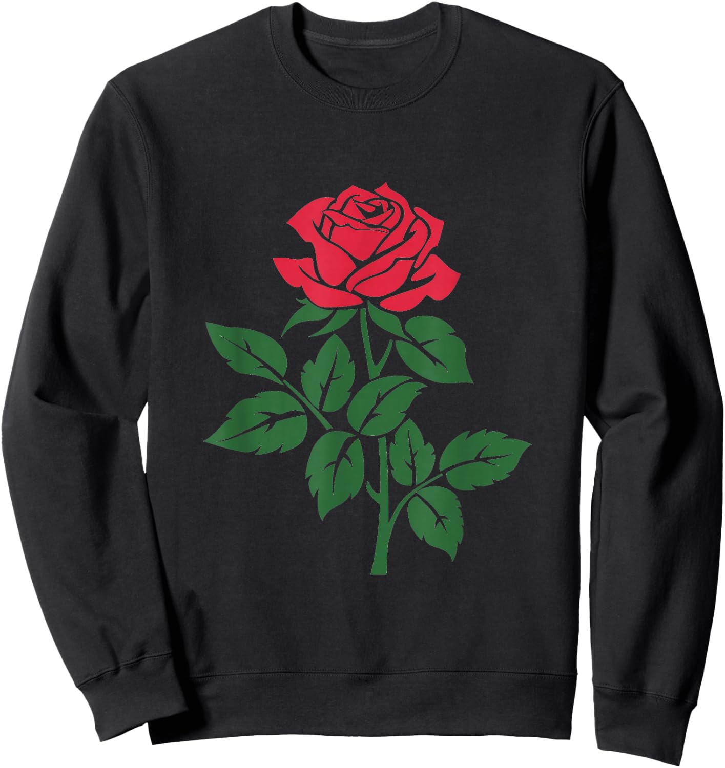 Rose Flower Floral Romantic Love Valentines Day Graphic Sweatshirt - Sweatshirt | Black