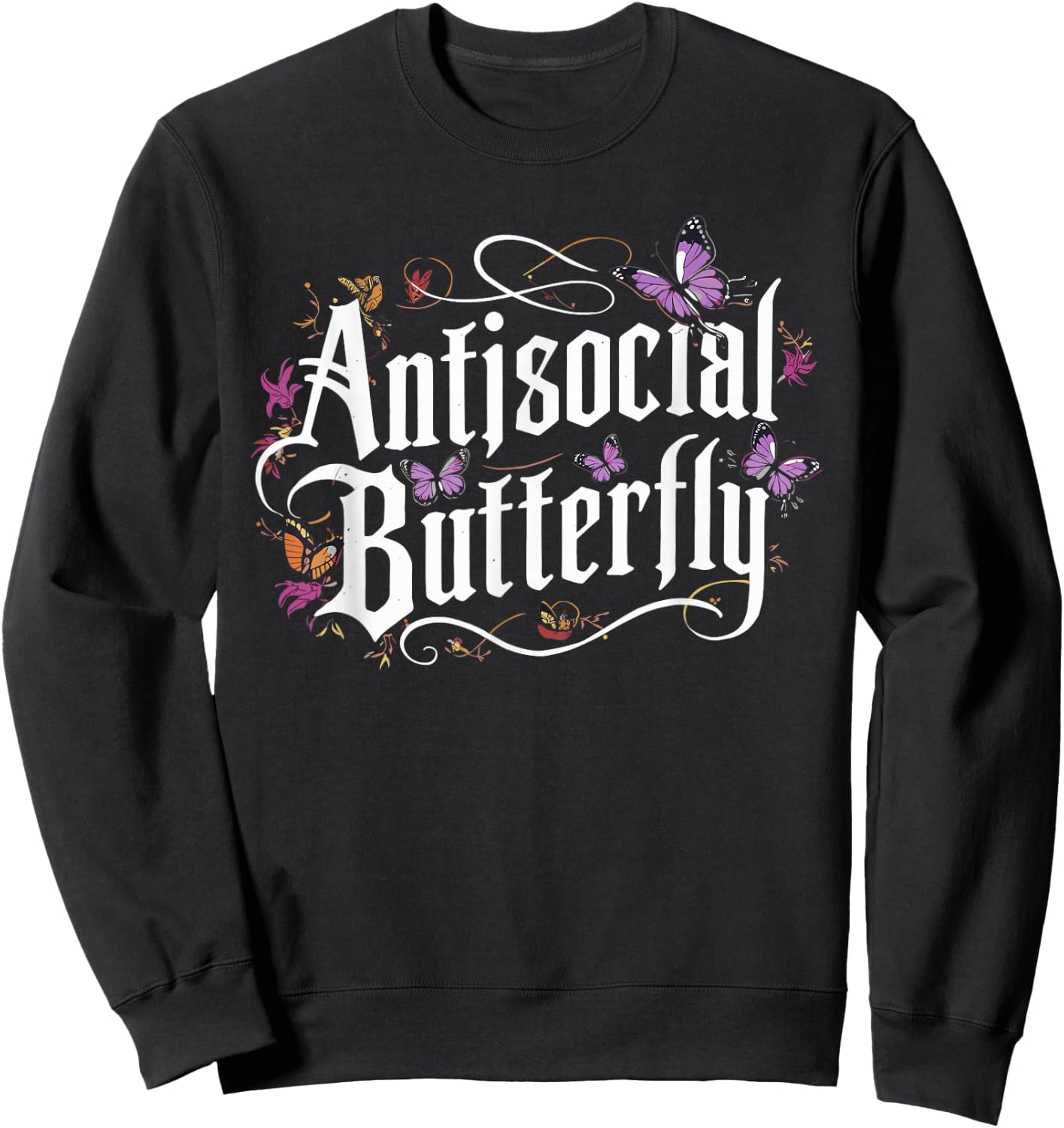 ANTISOCIAL BUTTERFLY Introvert Sweatshirt - Sweatshirt | Black