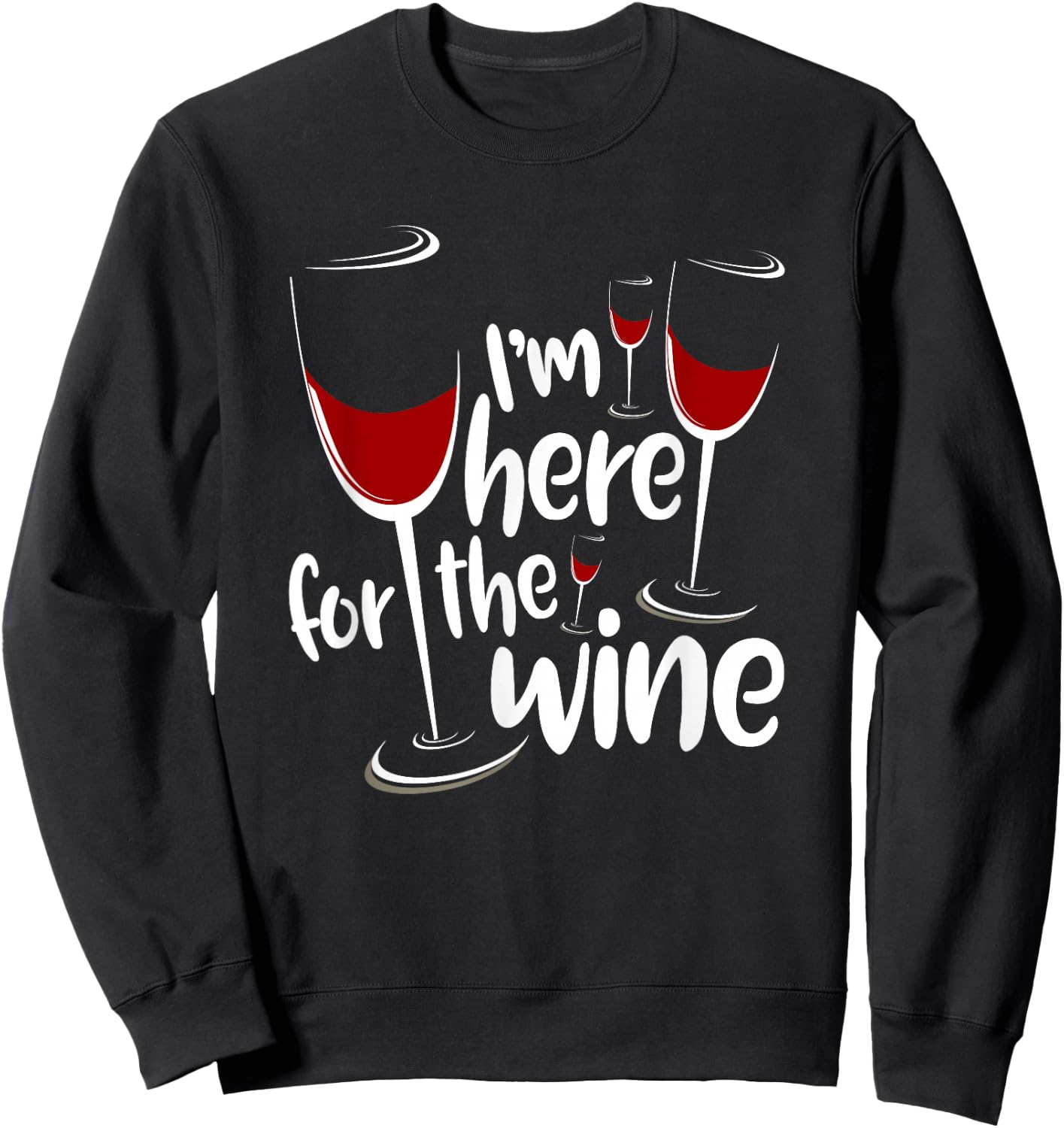I'm Here For The Wine Funny Jewish Passover Holiday T Shirt Sweatshirt - Sweatshirt | Black