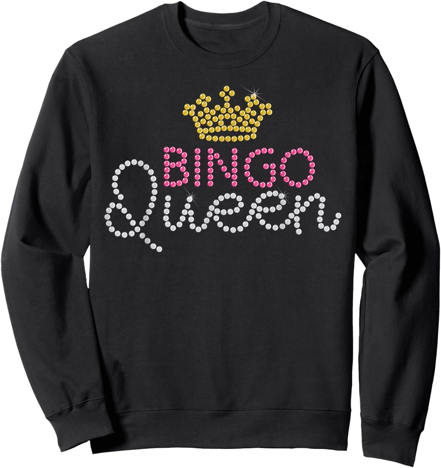 Funny Bingo Queen Casino Players Gambler Lucky Women Gift Small Sweatshirt - Sweatshirt | Black
