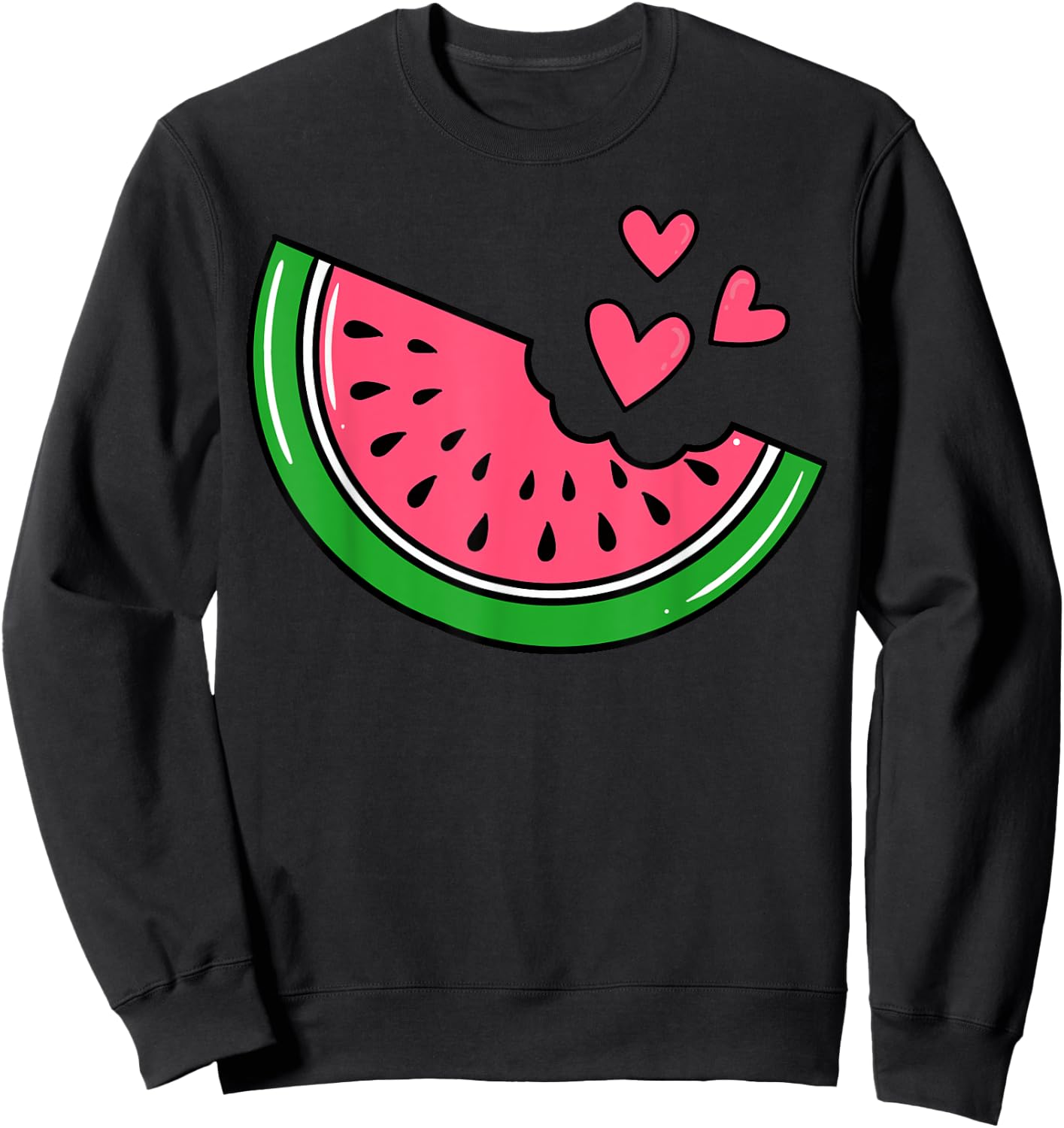 Watermelon Slice Melon Summer Vacation Season Fruit Lovers Sweatshirt - Sweatshirt | Black
