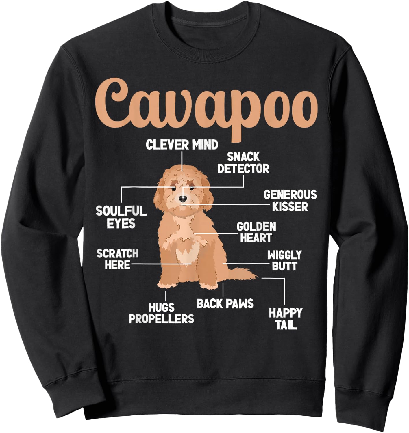 Cavapoo Anatomy Cavapoo Lover Cavapoo Owner Sweatshirt - Sweatshirt | Black