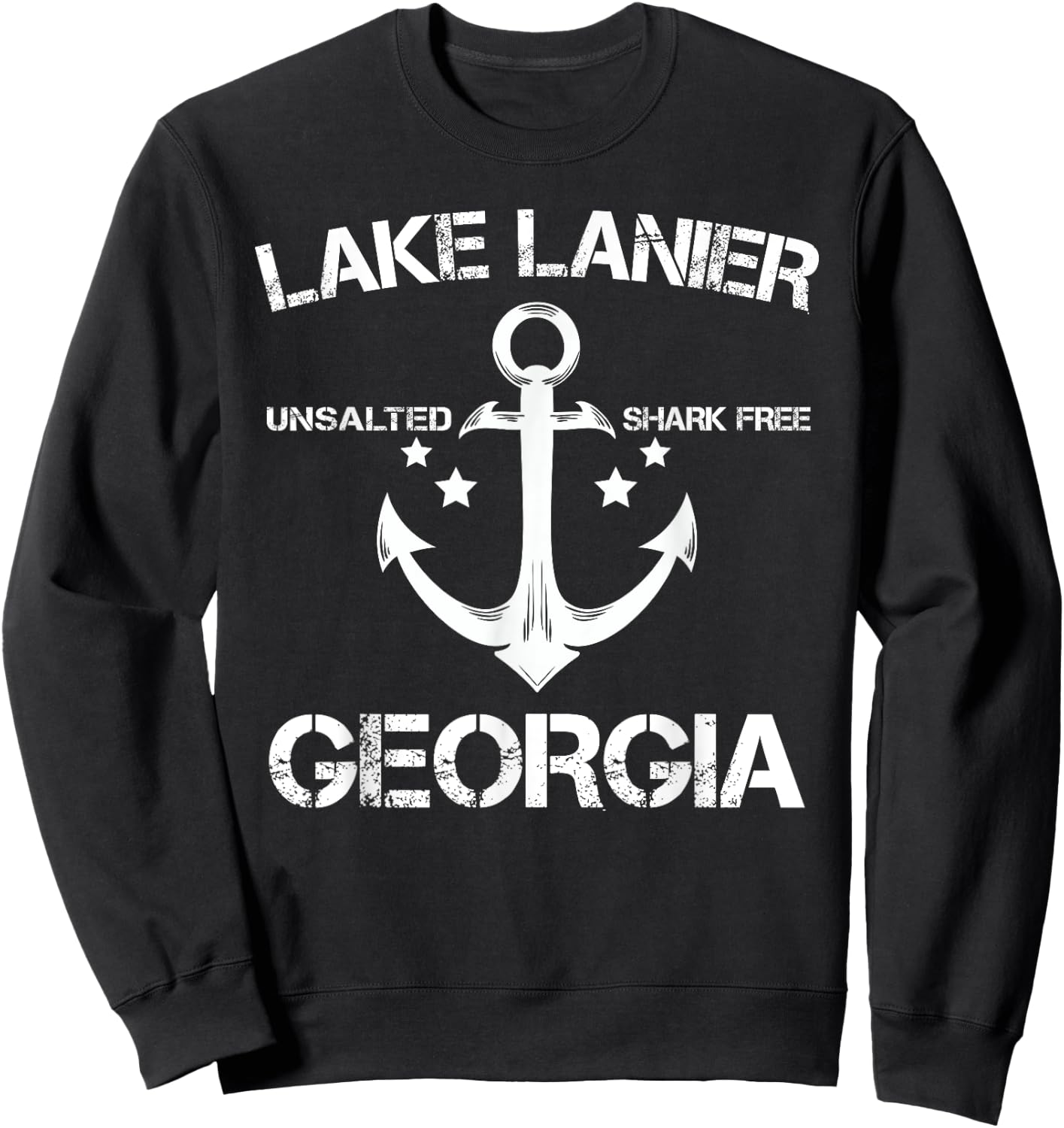 LAKE LANIER GEORGIA Funny Fishing Camping Summer Gift Women Girls Kids Sweatshirt - Sweatshirt | Black