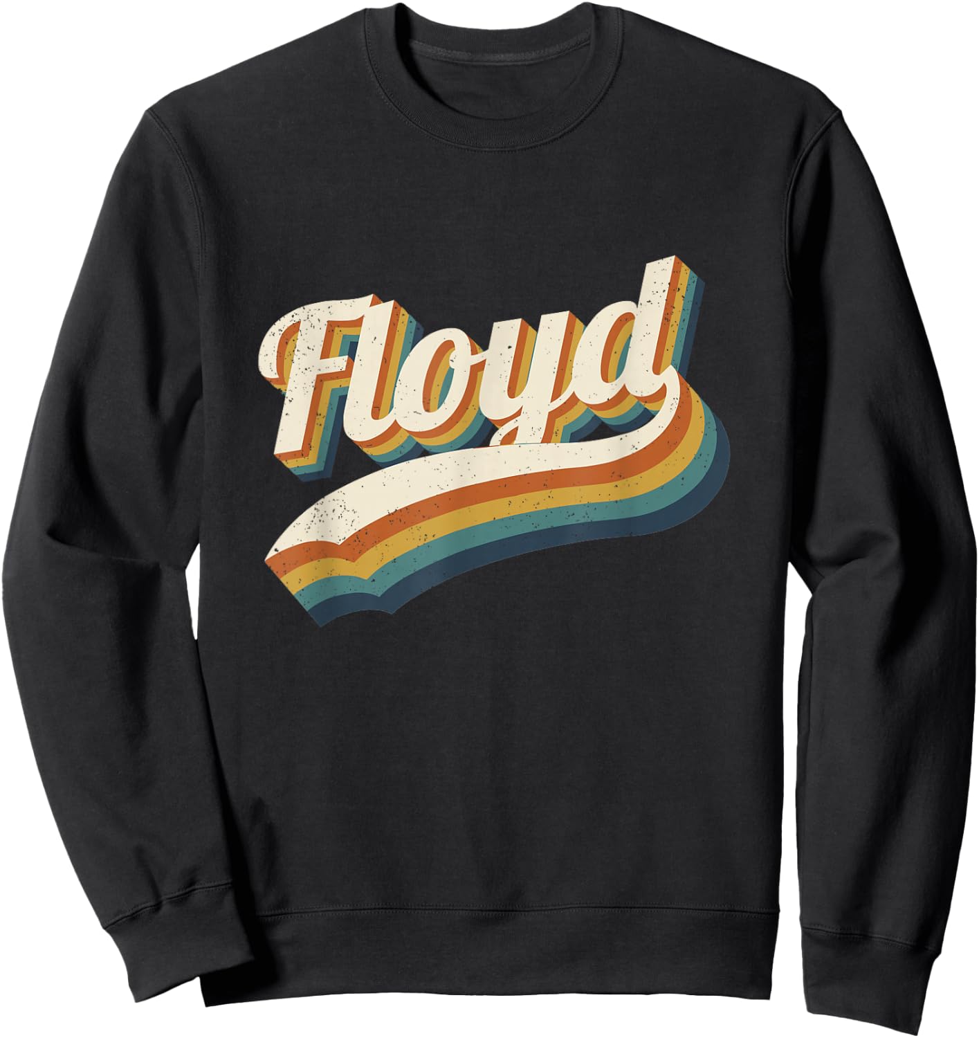 Vintage Floyd Personalized Name Floyd Sweatshirt - Sweatshirt | Black