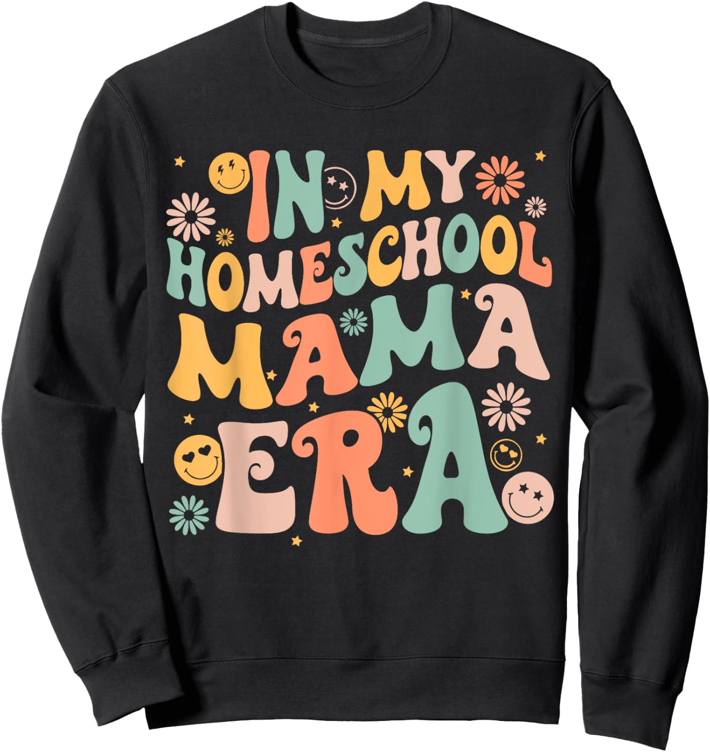 In My Homeschool Mama Era Retro Back to School Sweatshirt - Sweatshirt | Black