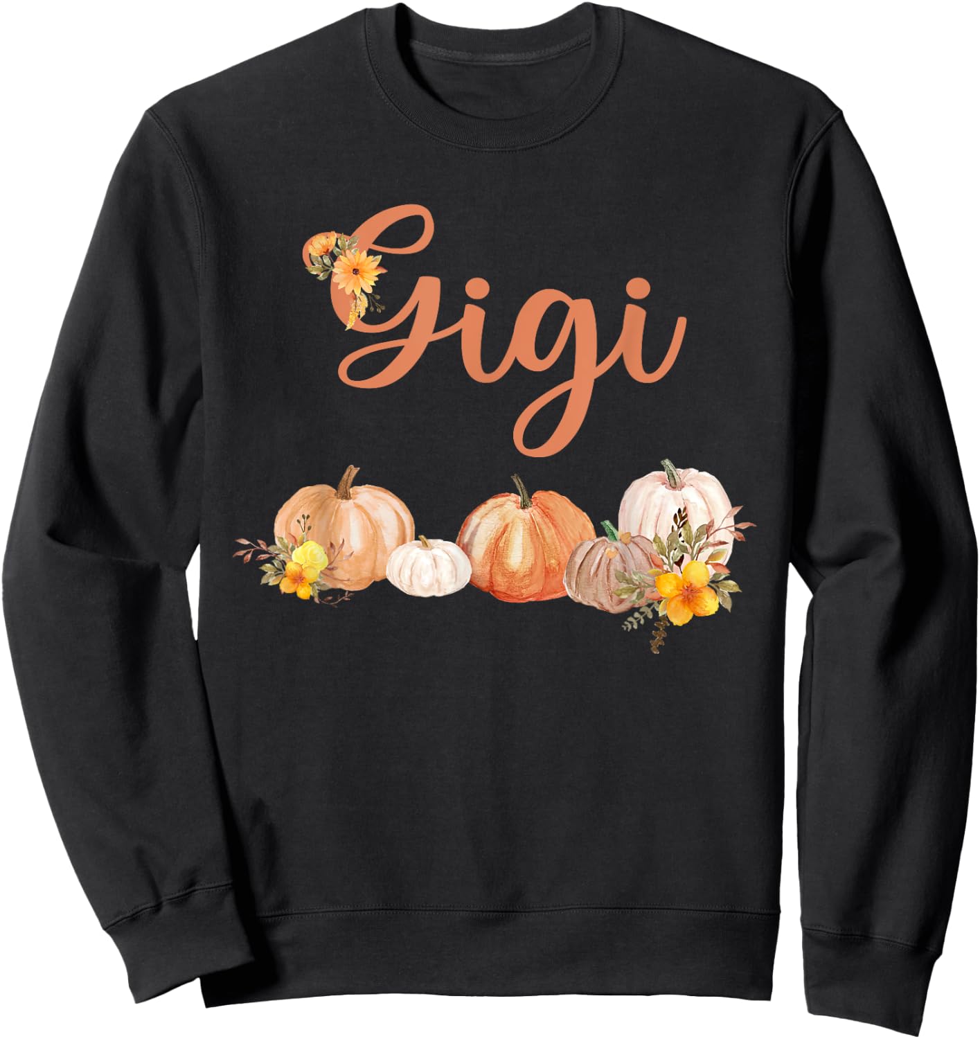 Gigi of Little Pumpkin First Birthday Autumn Pumpkin Sweatshirt - Sweatshirt | Black
