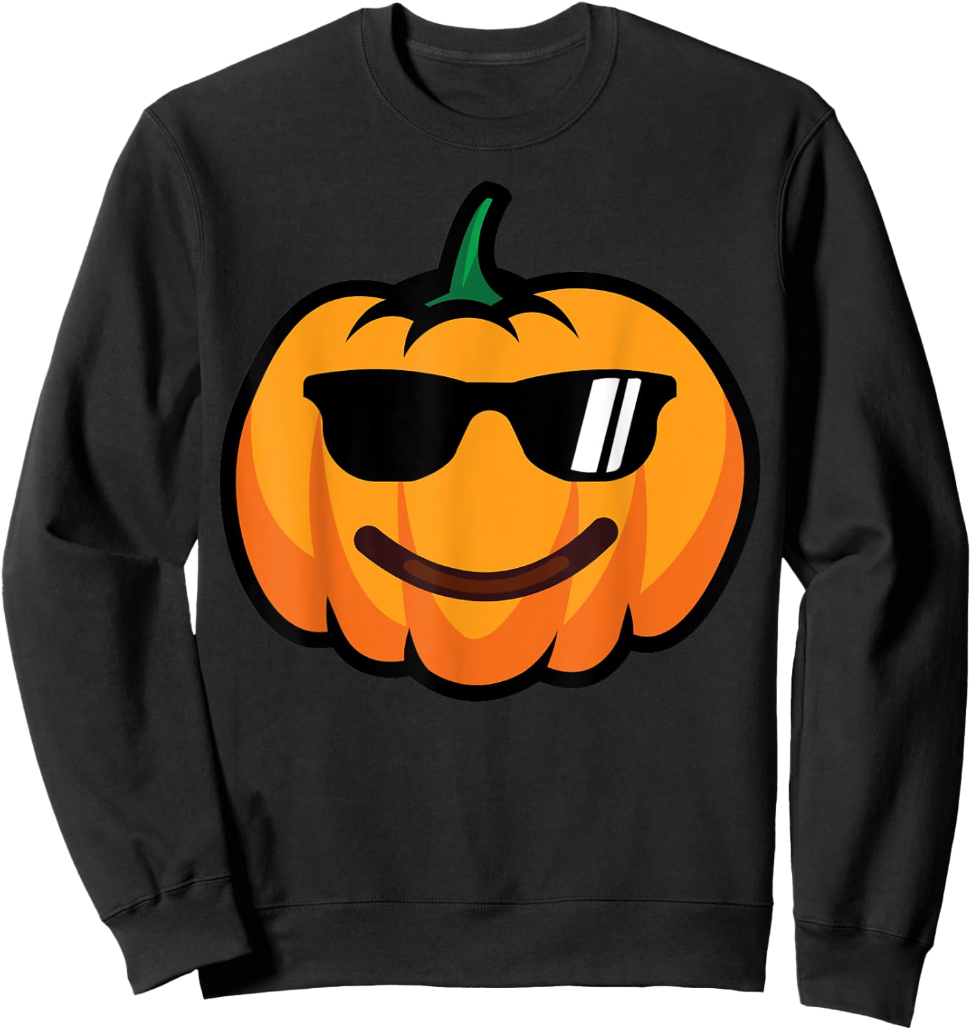 Halloween Pumpkin Smile Face Sunglasses Costume Funny Sweatshirt - Sweatshirt | Black