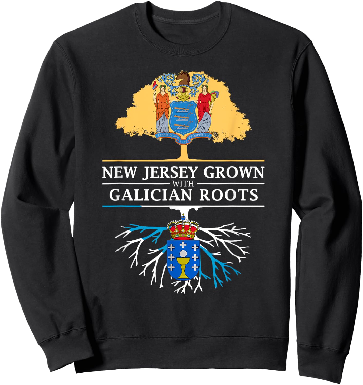 New Jersey Grown with Galician Roots - Galicia Sweatshirt - Sweatshirt | Black
