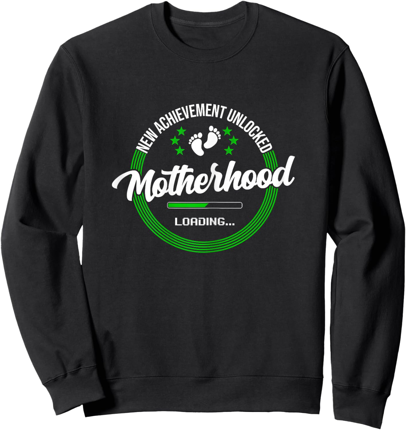 pregnancy announcement for the geek mom Motherhood Achievement unlocked. New character created , Female X-Small, Black Sweatshirt - Sweatshirt | Black