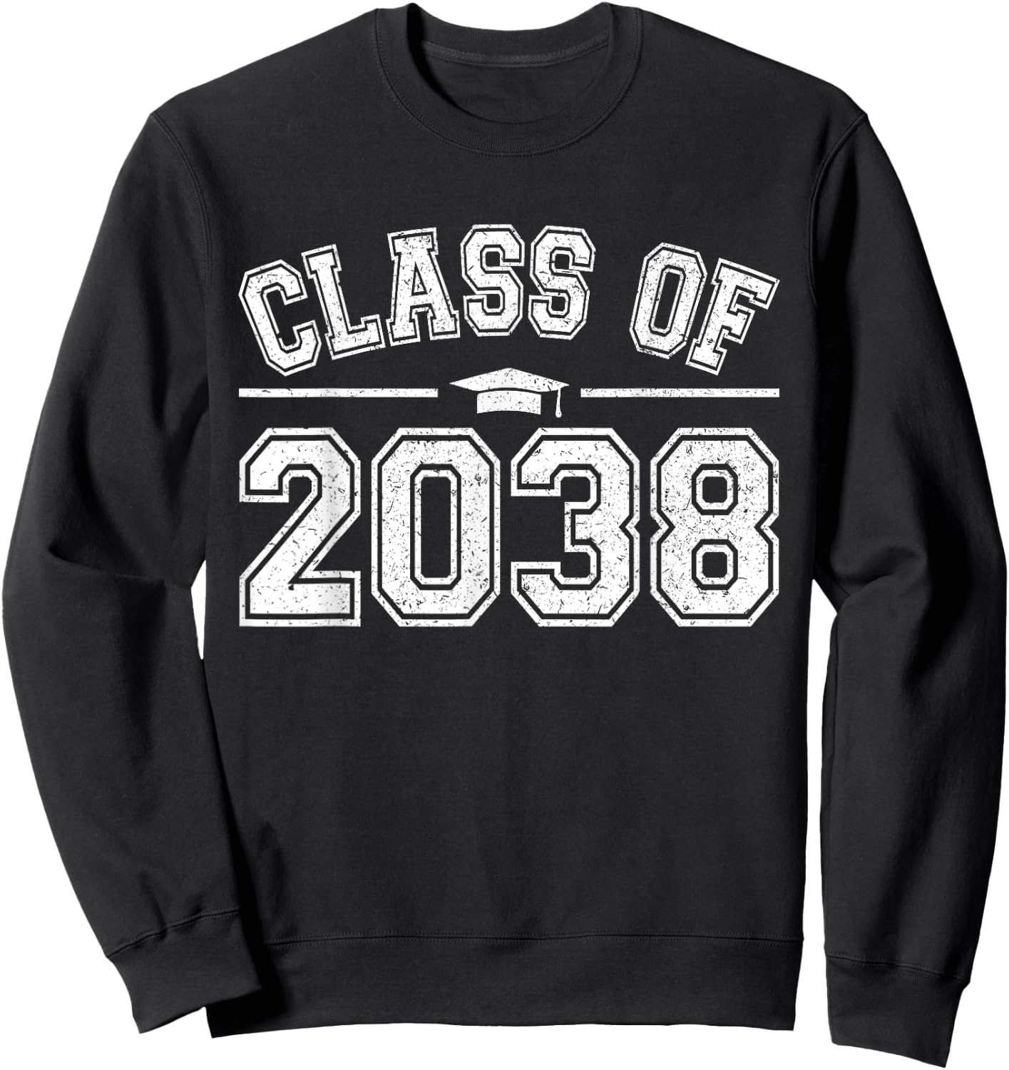 Preschool Class of 2038 Grow With Me Graduation 2038 Vintage Sweatshirt - Sweatshirt | Black