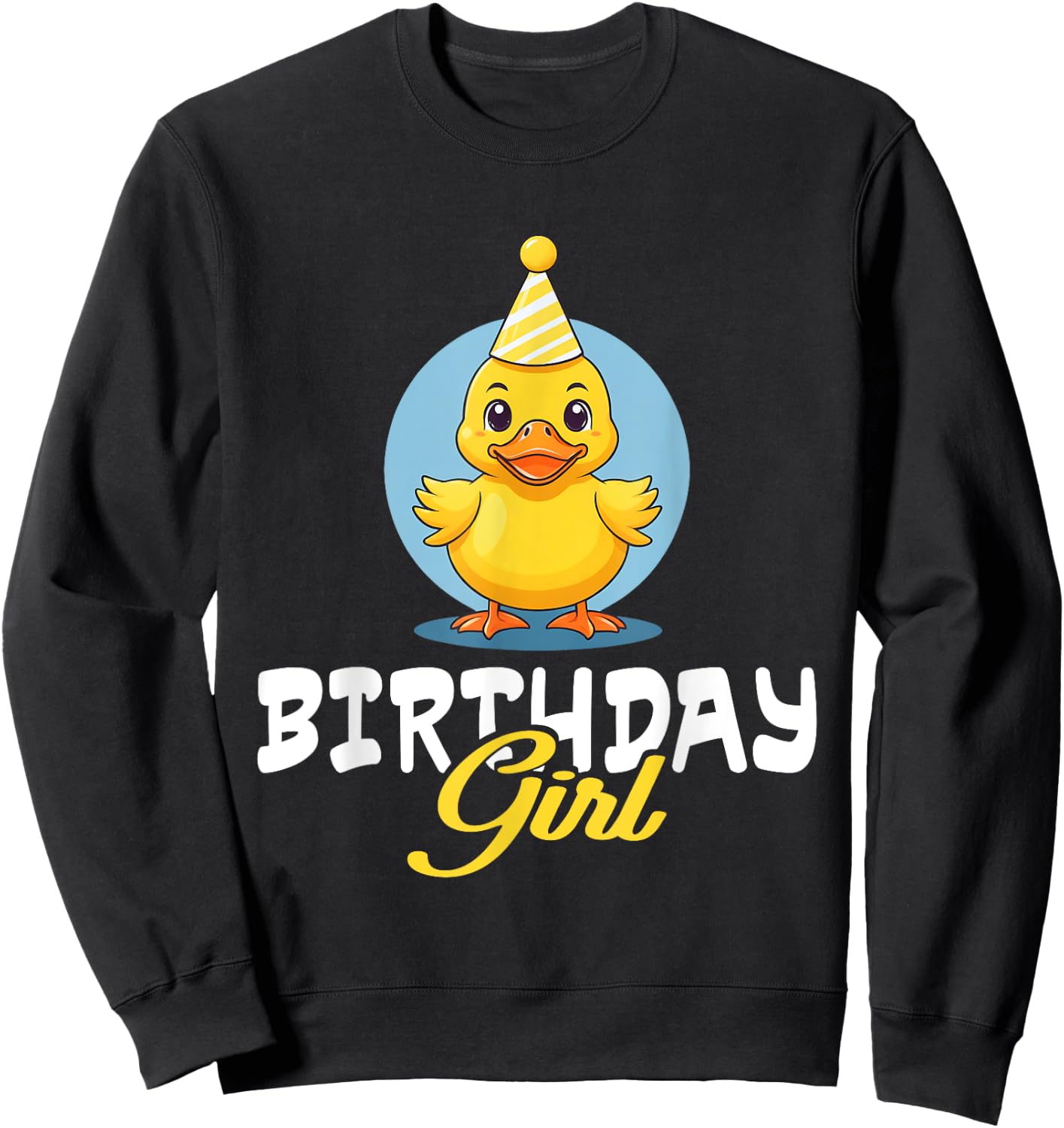 Birthday Girl Rubber Duck Lovers Bday Duck Party Girls Kids Sweatshirt - Sweatshirt | Black