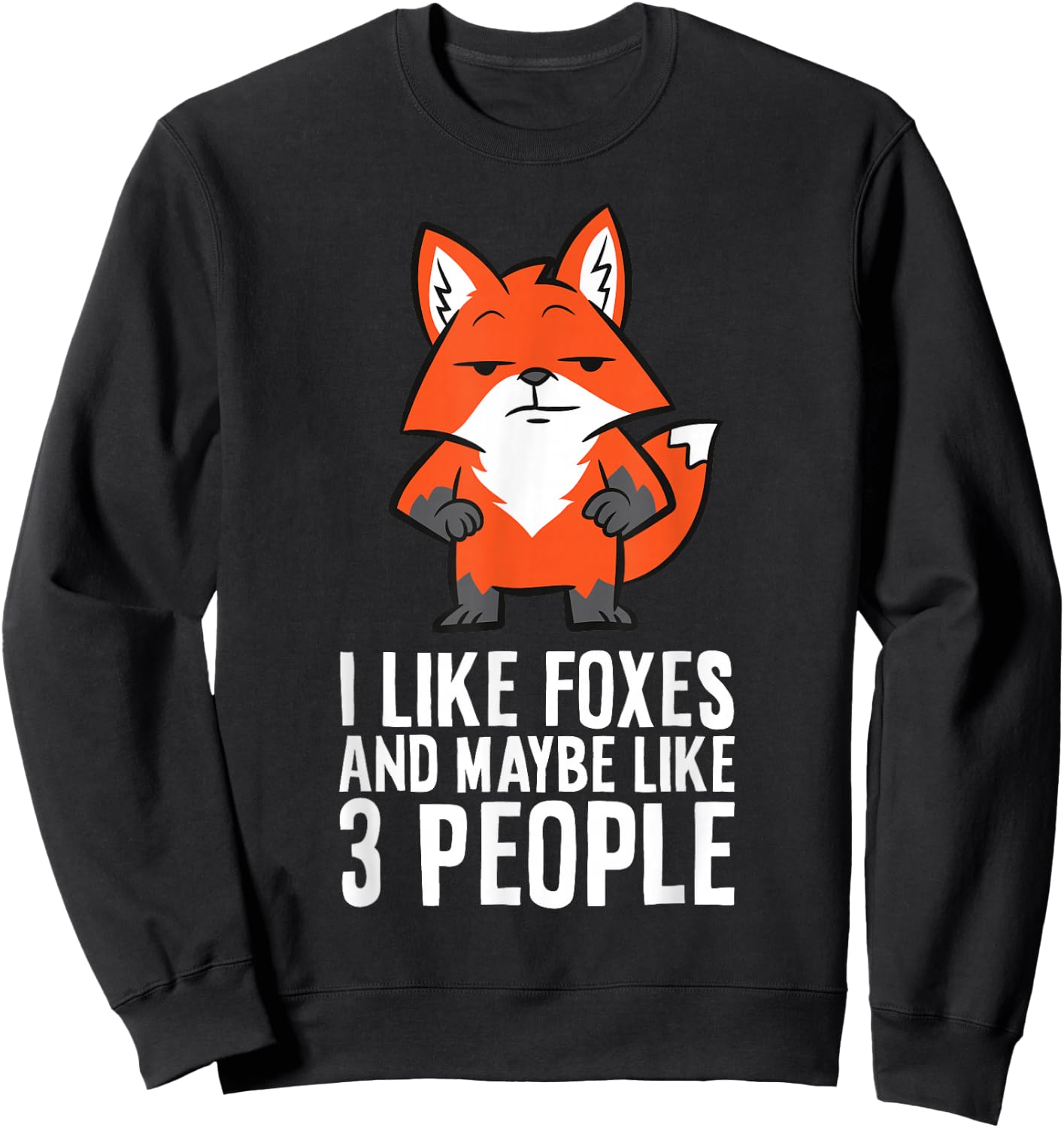 I Like Foxes And Maybe Like 3 People Fox Sweatshirt - Sweatshirt | Black