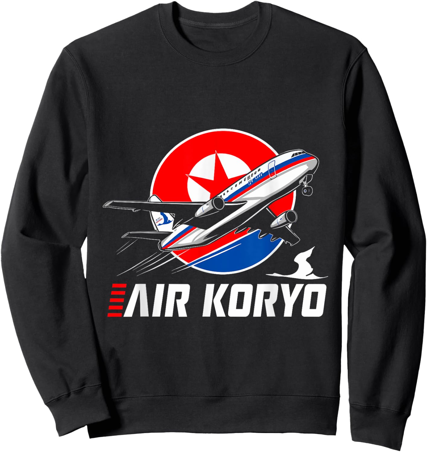 Air Koryo North Korean Plane Carrier soviet tupolev Kim Jong Sweatshirt - Sweatshirt | Black