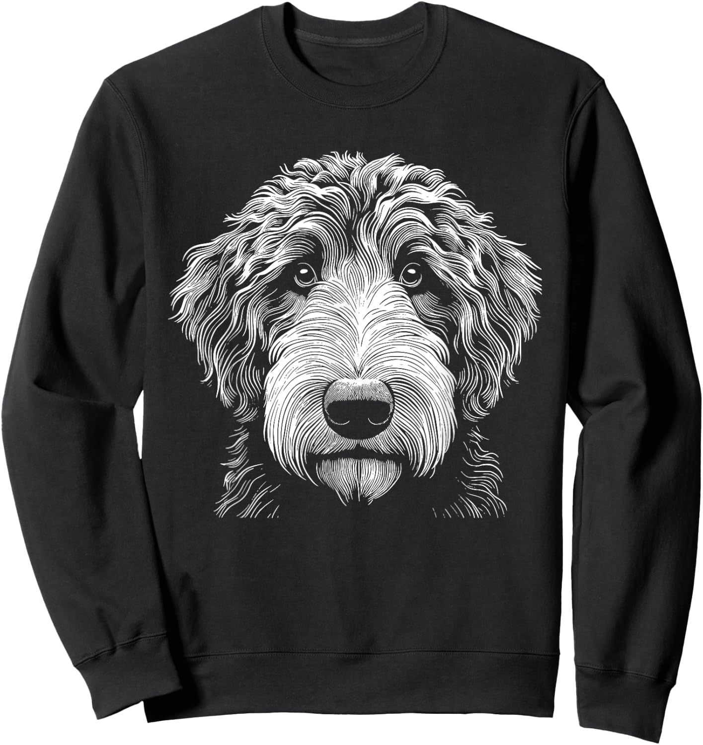 Dog Fingerprint - Aussiedoodle Dad Mom Sweatshirt - Sweatshirt | Black