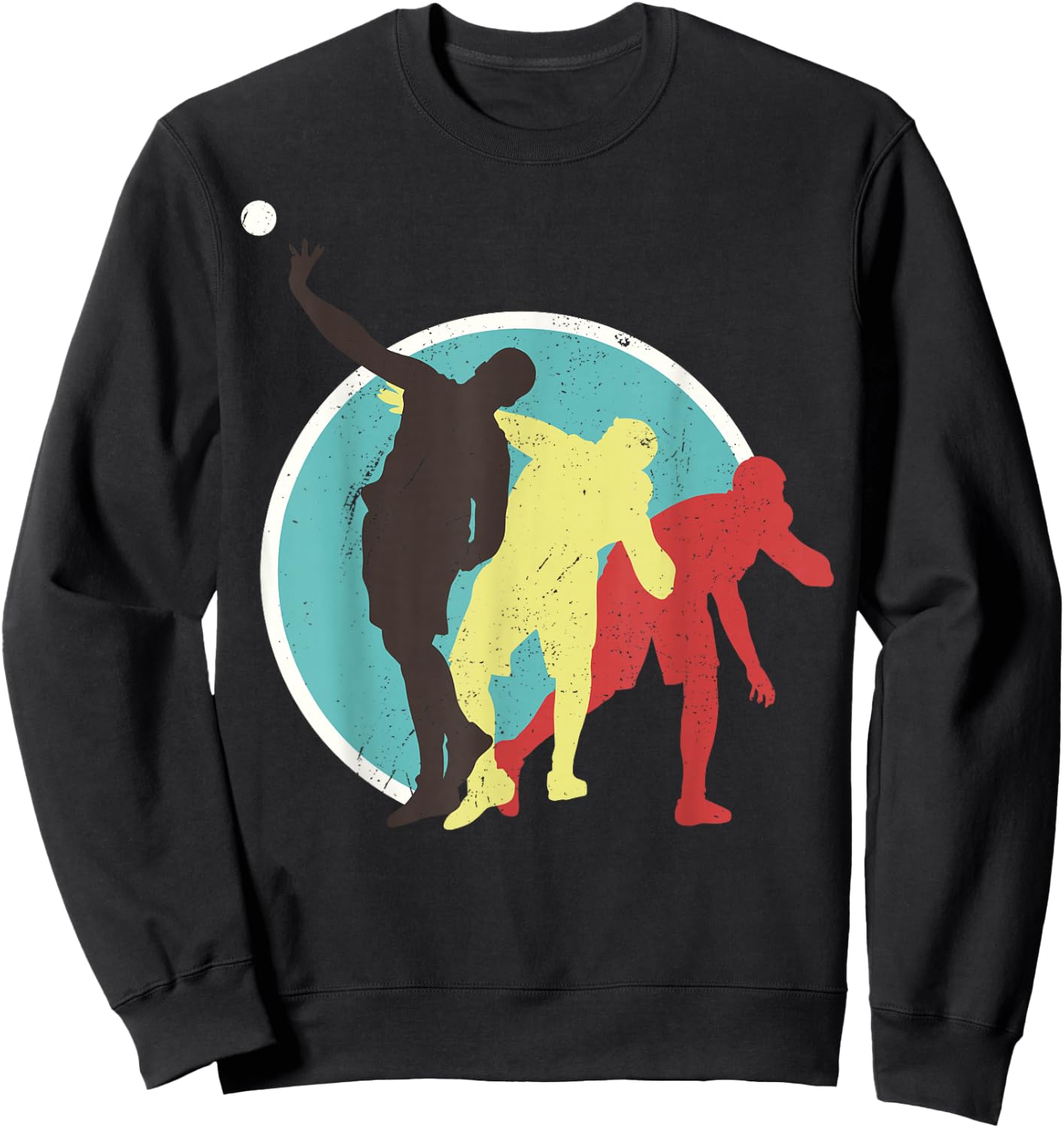 Athlete Vintage Retro Style Shot Put Track Sweatshirt - Sweatshirt | Black