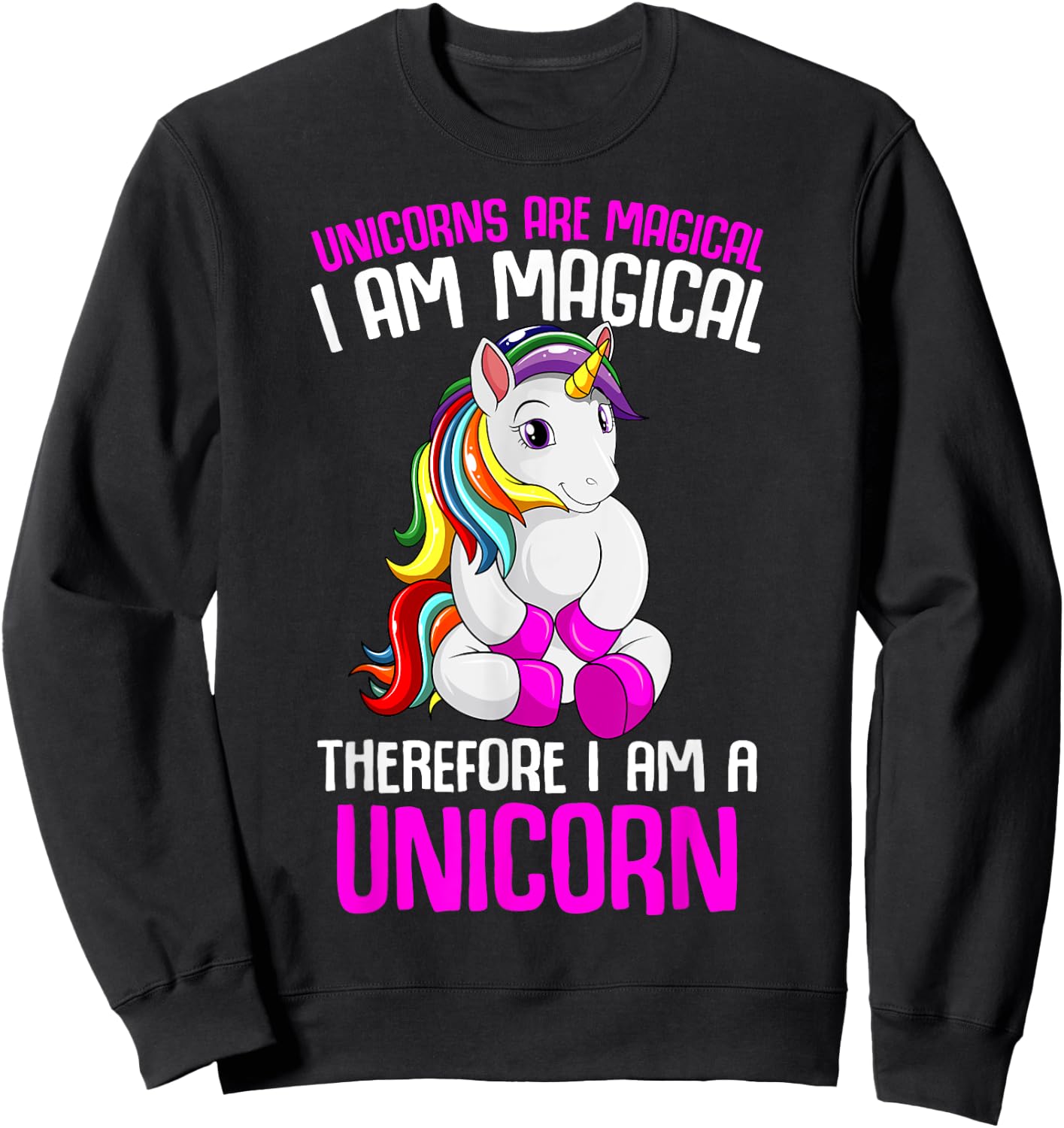 Unicorns Are Magical Unicorn Lover Kids Girls Youth Women Sweatshirt - Sweatshirt | Black