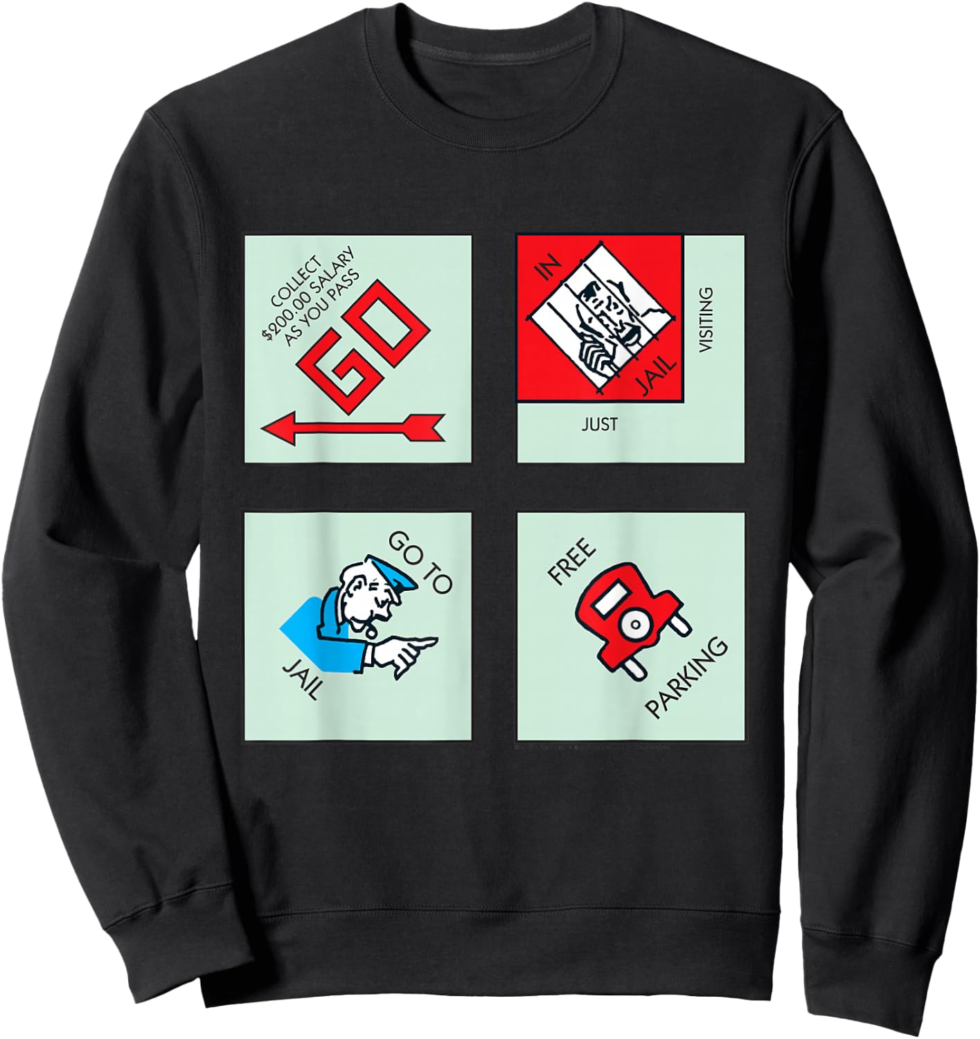 Monopoly Classic Corner Tiles Sweatshirt - Sweatshirt | Black