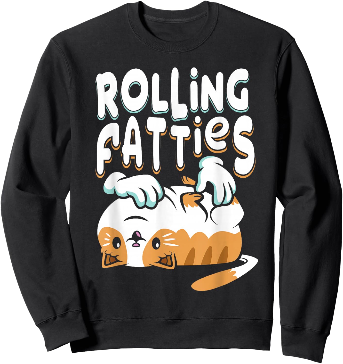 Rolling Fatties Chonk Cat Lover Gift Cat Mum Cat Sweatshirt - Sweatshirt | Black