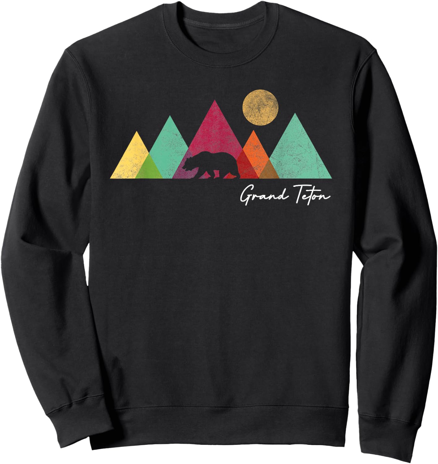 Grand Teton National Park Bear Mountains Souvenir Hiking Sweatshirt - Sweatshirt | Black