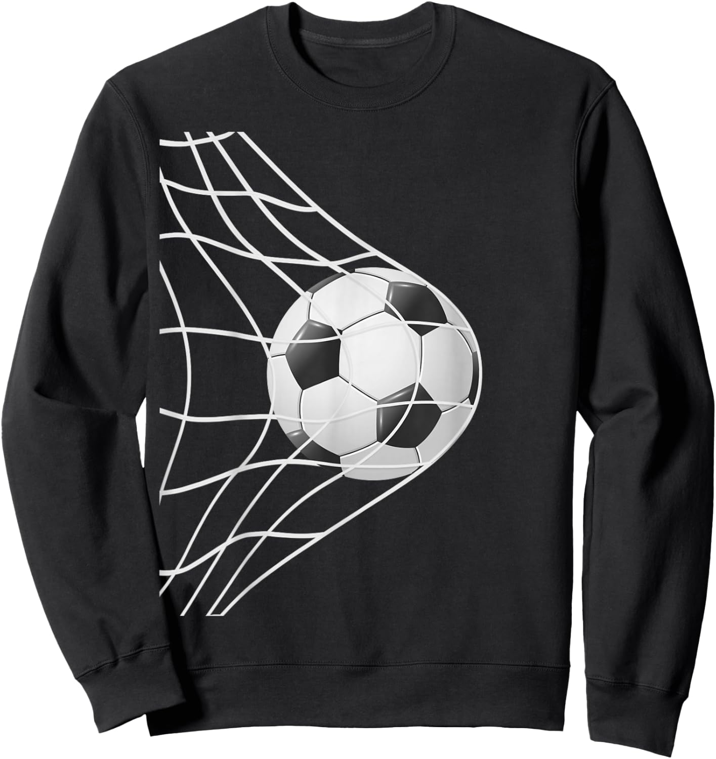Winning Goal Soccer Ball Inside Net, Cool Soccer Player Fans Sweatshirt - Sweatshirt | Black