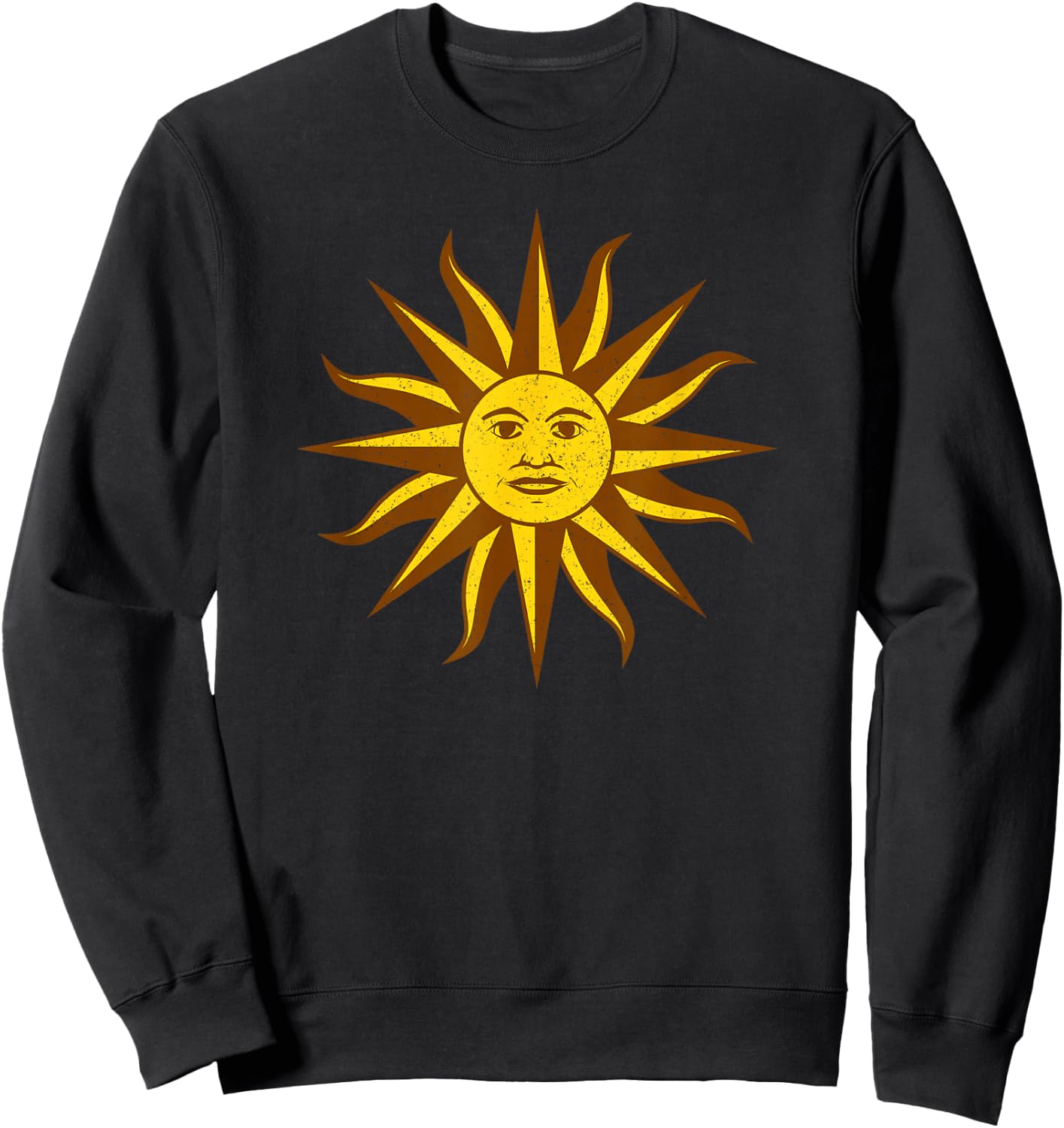 Uruguay Sol De Mayo Emblem Sun of May Emblem Flag Sweatshirt - Sweatshirt | Black