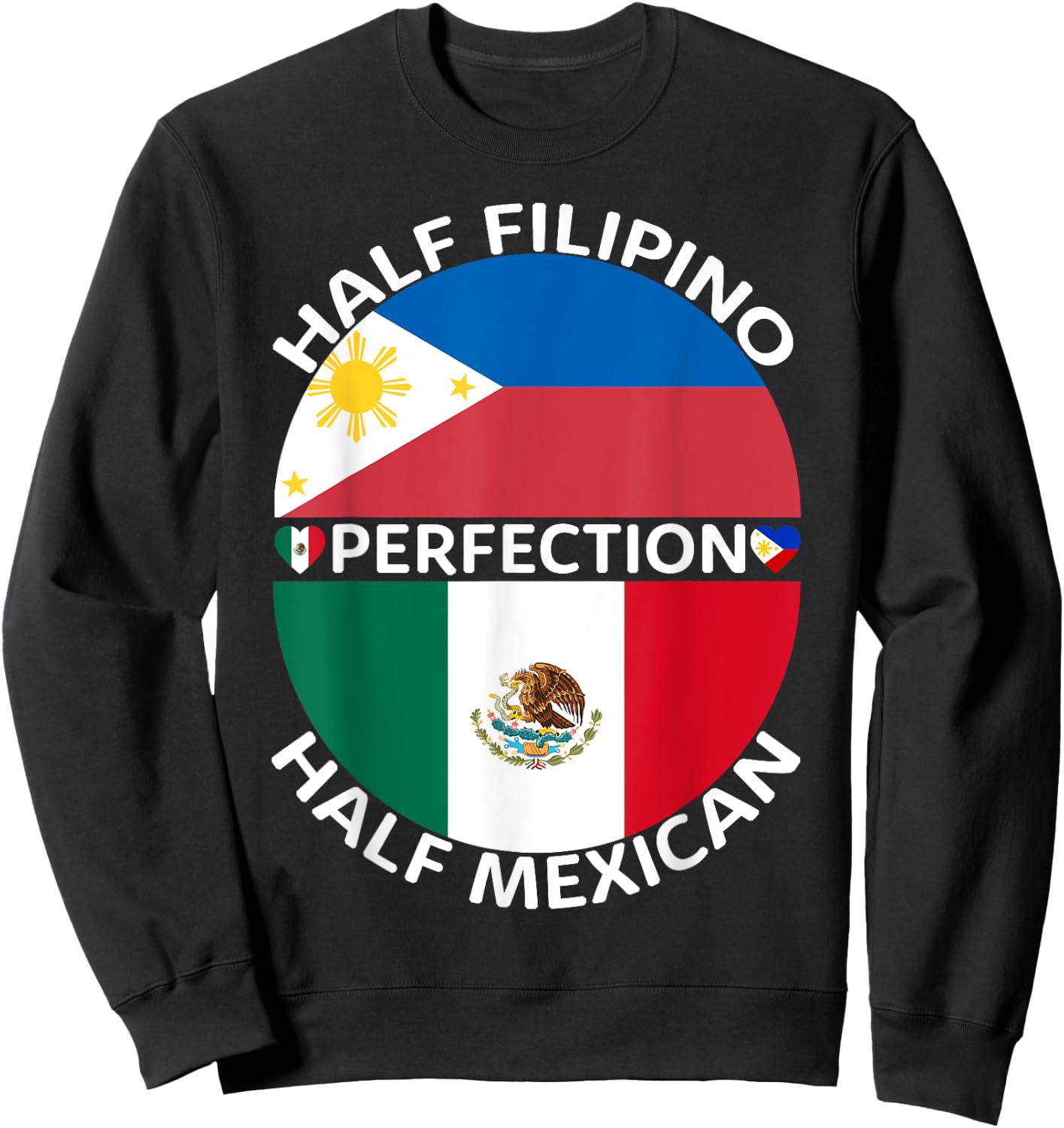 Half Filipino Half Mexican Philippines Mexico Flag Roots Men Sweatshirt - Sweatshirt | Black