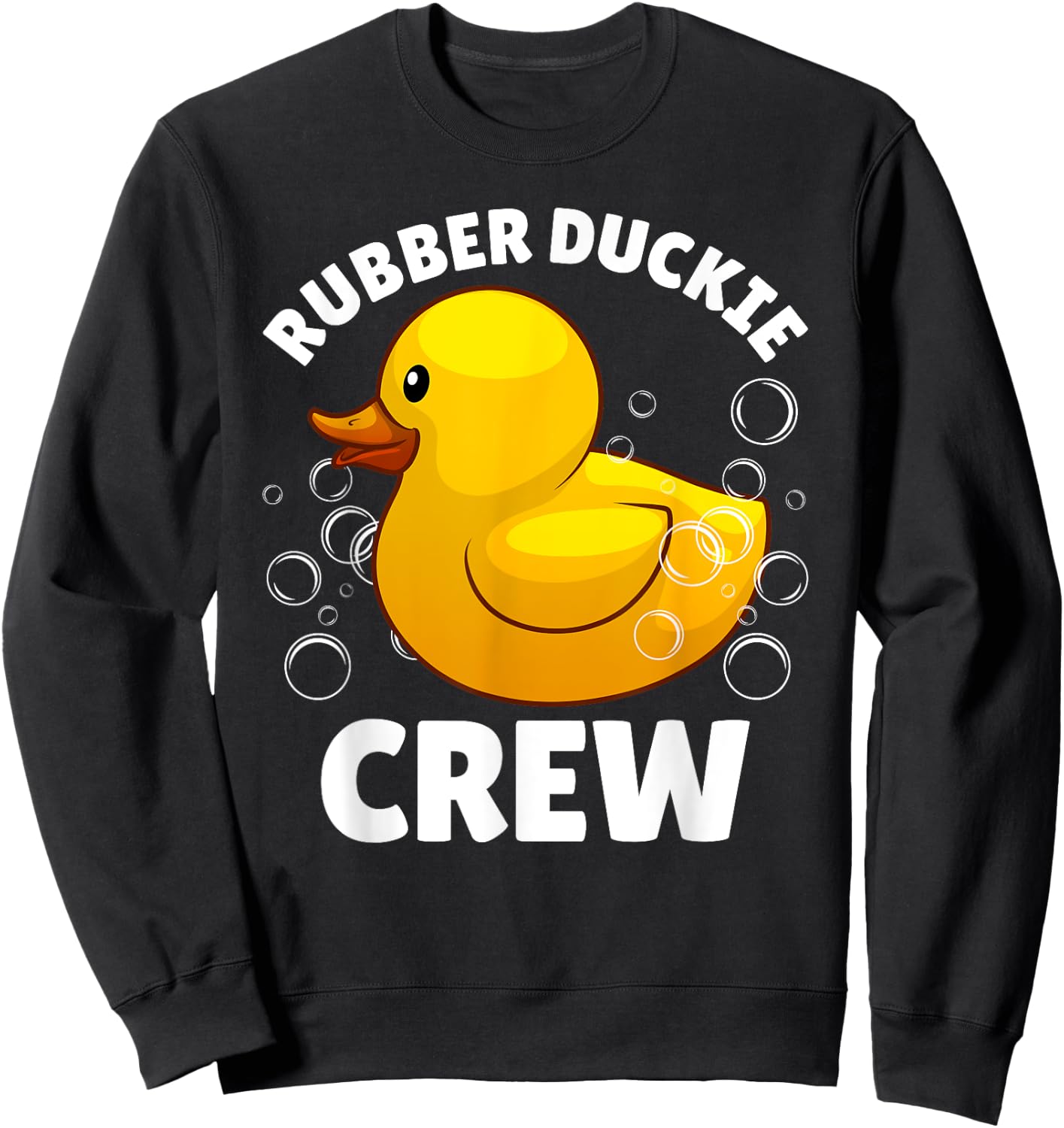 Best Rubber Duck Art Women Kids Rubber Duckie Crew Sweatshirt - Sweatshirt | Black