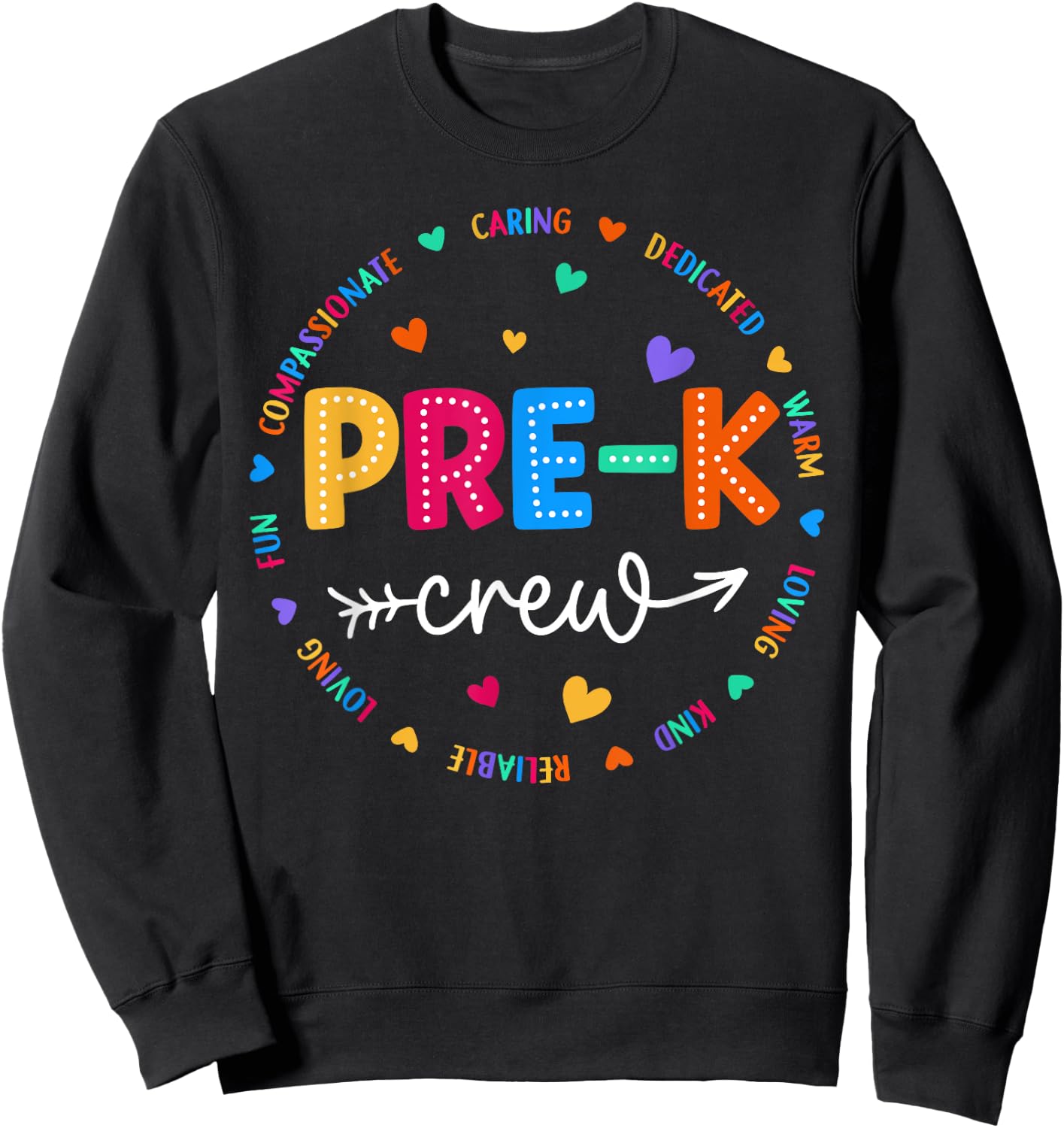 Pre-K Crew Back to School Pre-K Teacher Student First Day Sweatshirt - Sweatshirt | Black