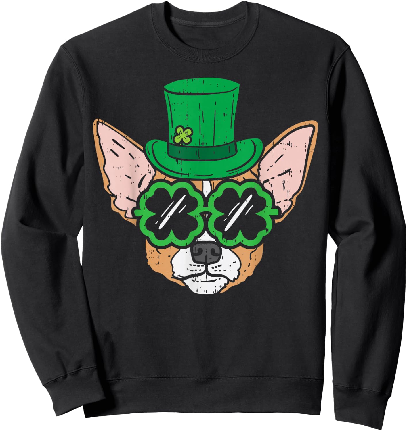 Irish Chihuahua Mexican Dog Owner Funny St Patricks Day Gift Sweatshirt - Sweatshirt | Black