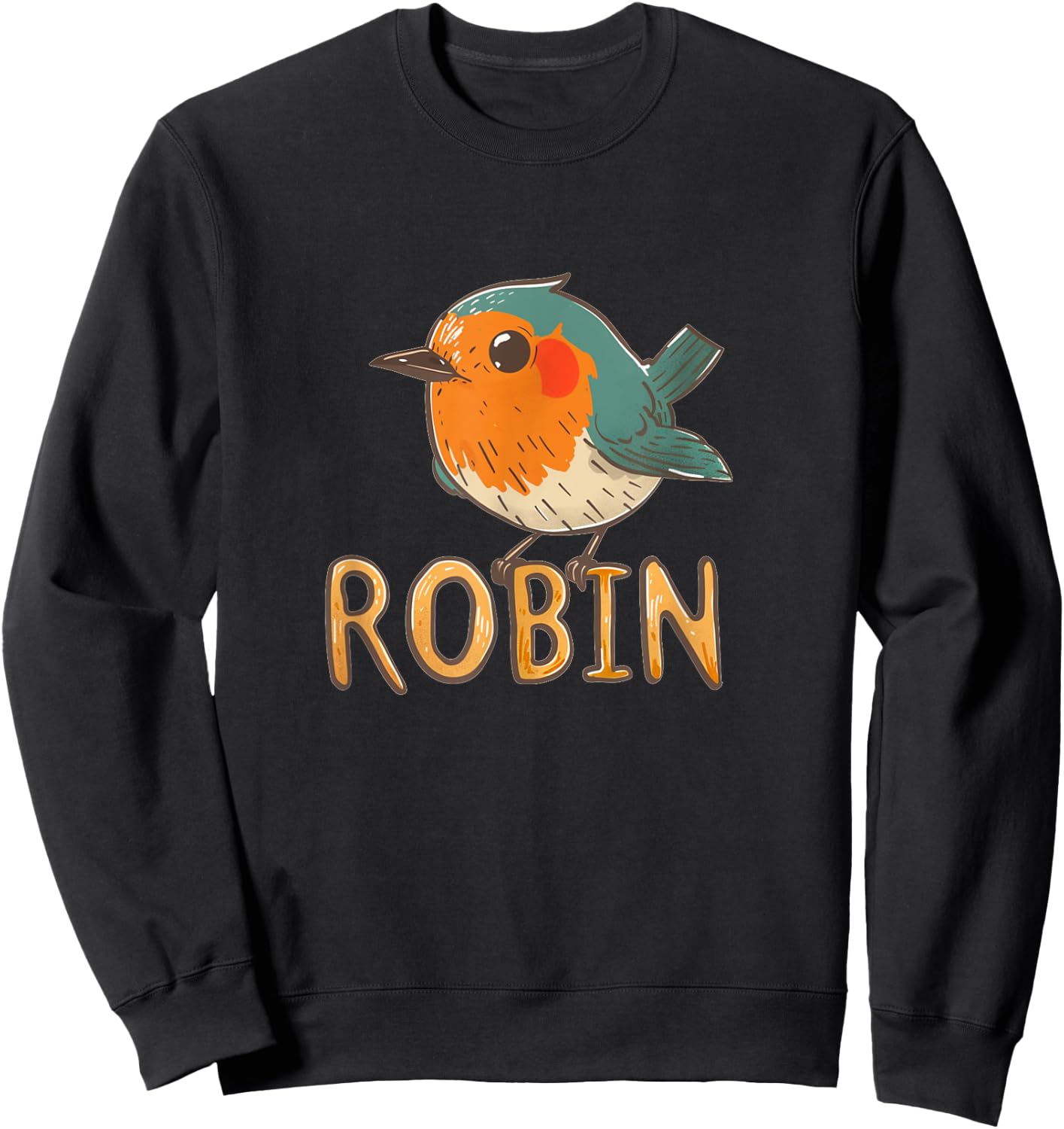 Funny Robin Passerine for Kids and Toddler Sweatshirt - Sweatshirt | Black