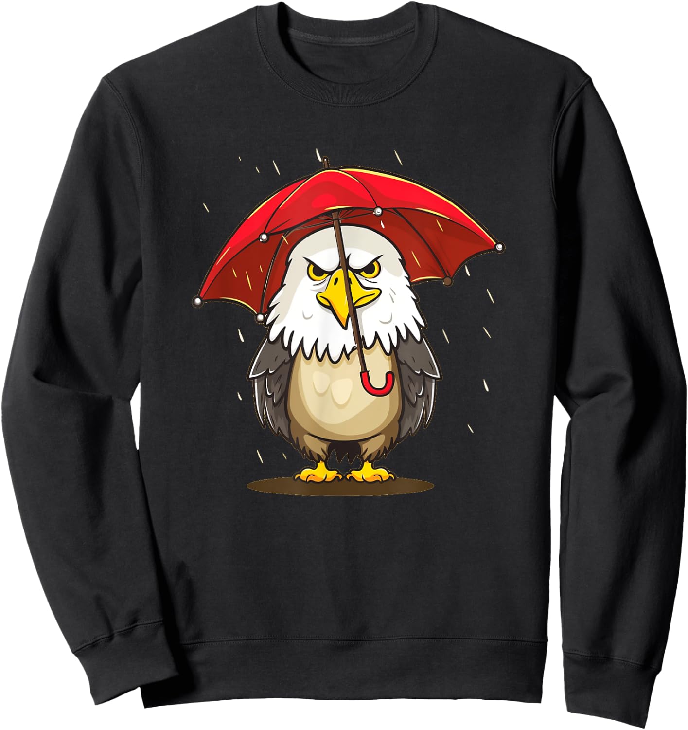 Pretty Eagle with red Umbrella Costume for Rainy Days Sweatshirt - Sweatshirt | Black