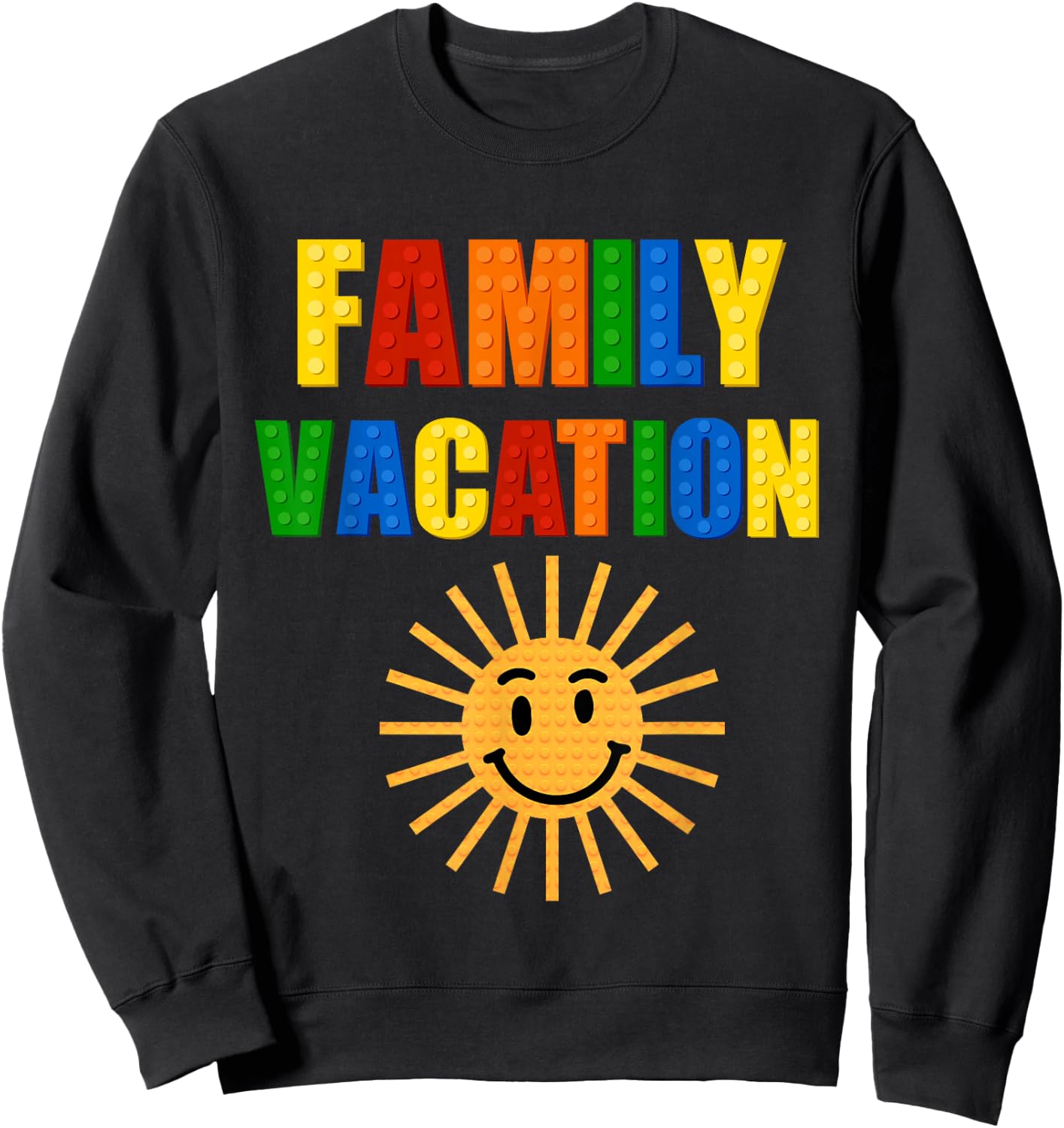 Building Bricks Family Vacation Matching Block Builder Sweatshirt - Sweatshirt | Black