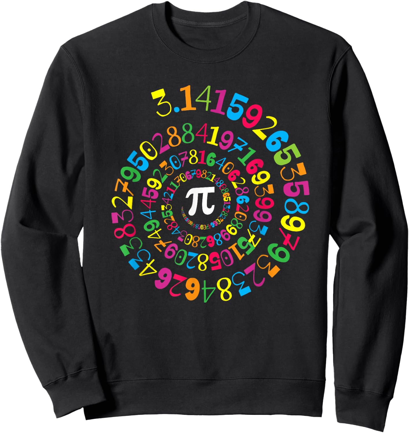 Pi Spiral Novelty Math Geek 3.14 Pi Day Sweatshirt - Sweatshirt | Black
