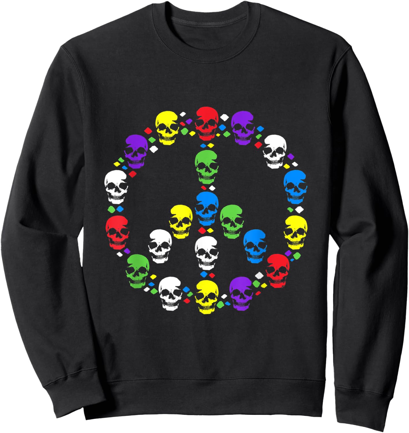 Skull Peace Sign Sweatshirt - Sweatshirt | Black