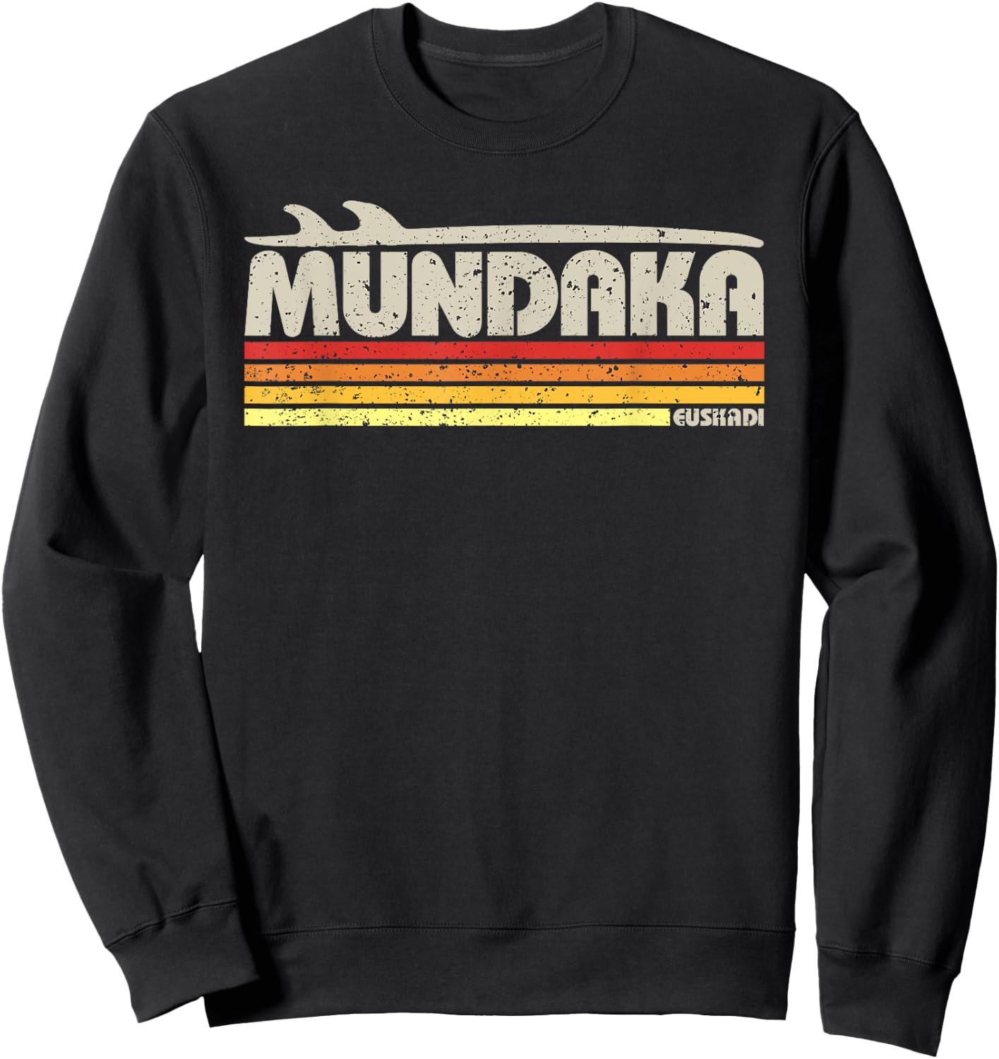 Mundaka Basque Country Spain - Retro Surf Paradise Sweatshirt - Sweatshirt | Black