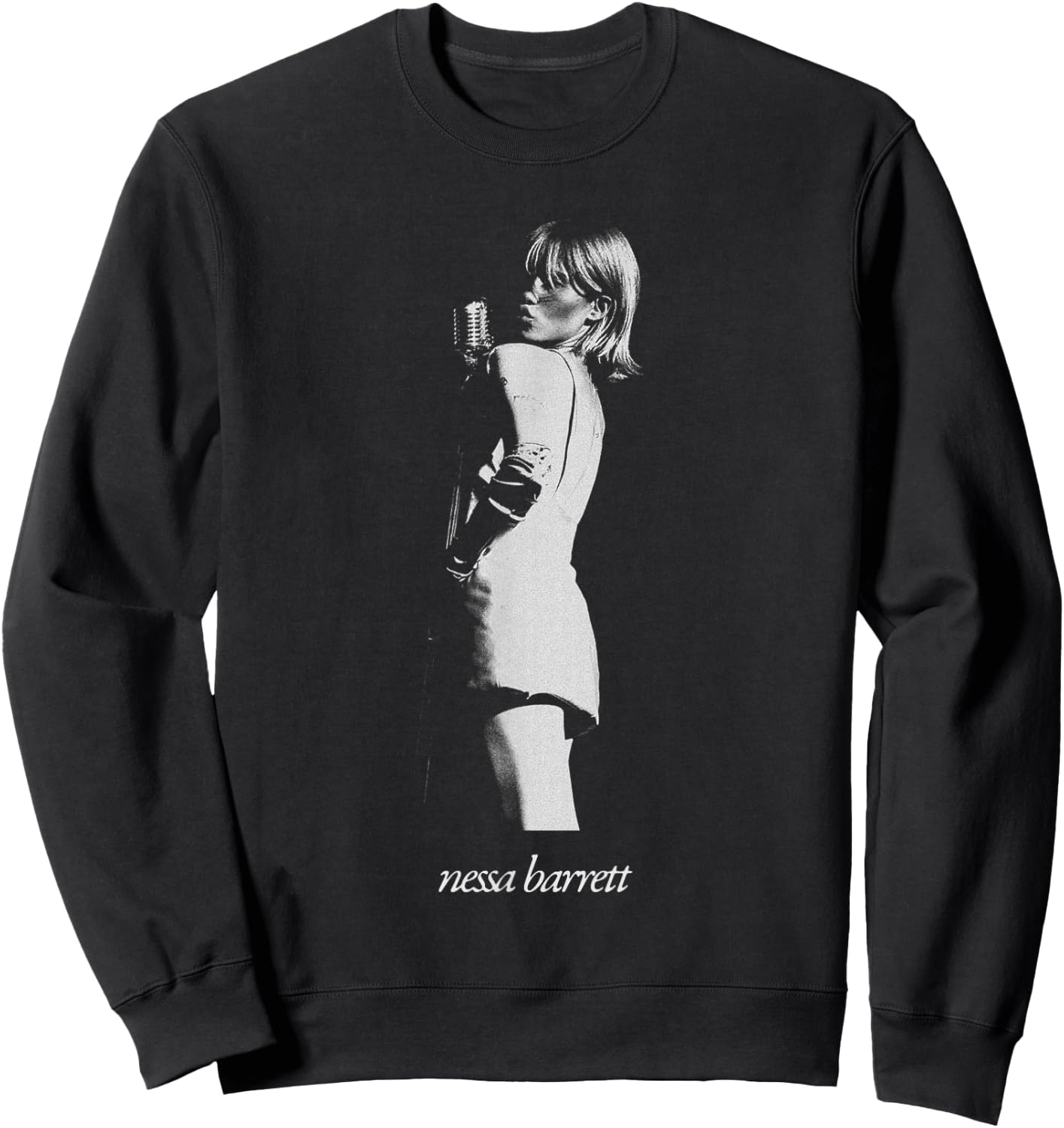 Nessa Barrett Microphone Pose , Small, Black Sweatshirt - Sweatshirt | Black